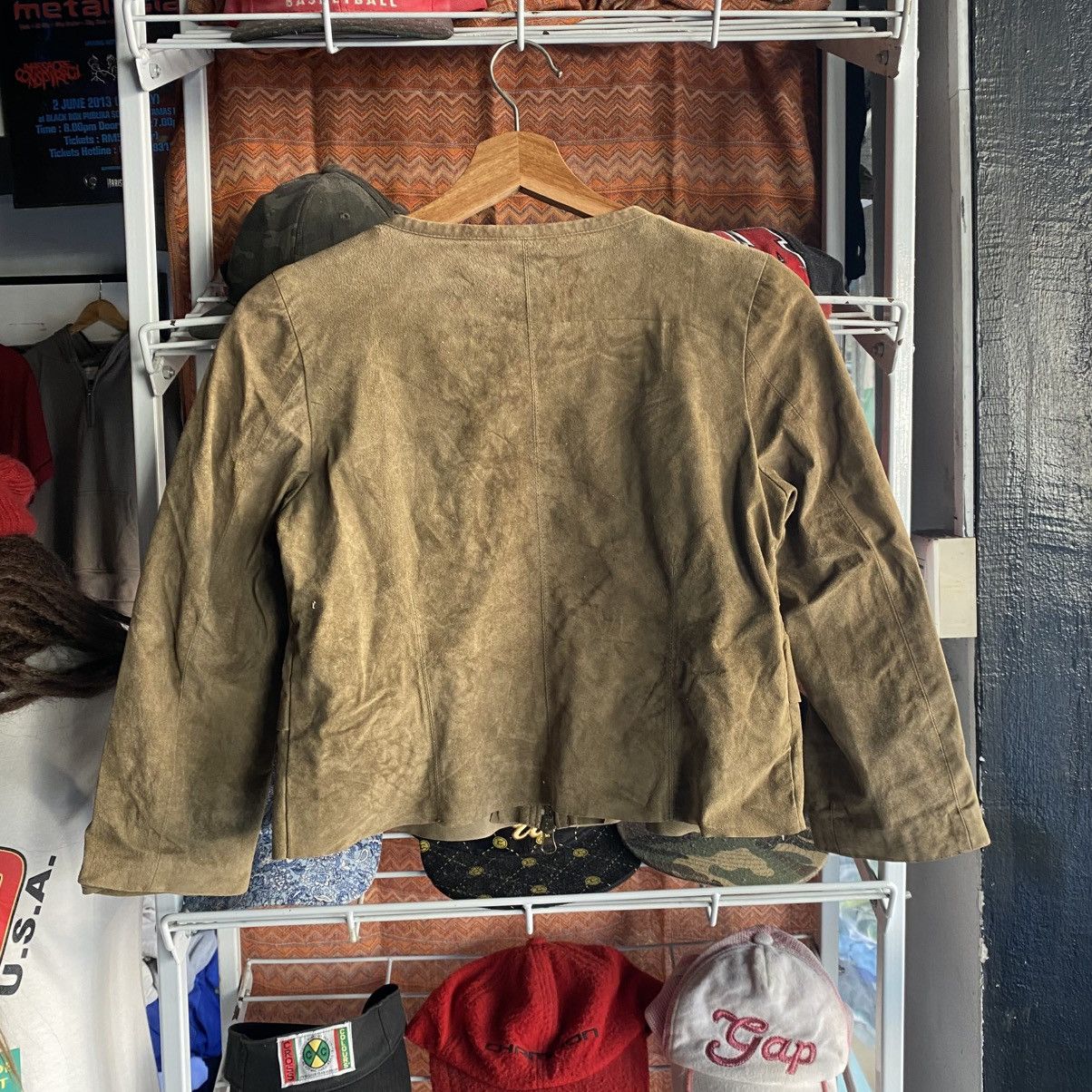 If Six Was Nine 2000s Bou Jeloud Women's Tan Tiered Ruffle Suede Jacket S Size S / US 4 / IT 40 - 2 Thumbnail