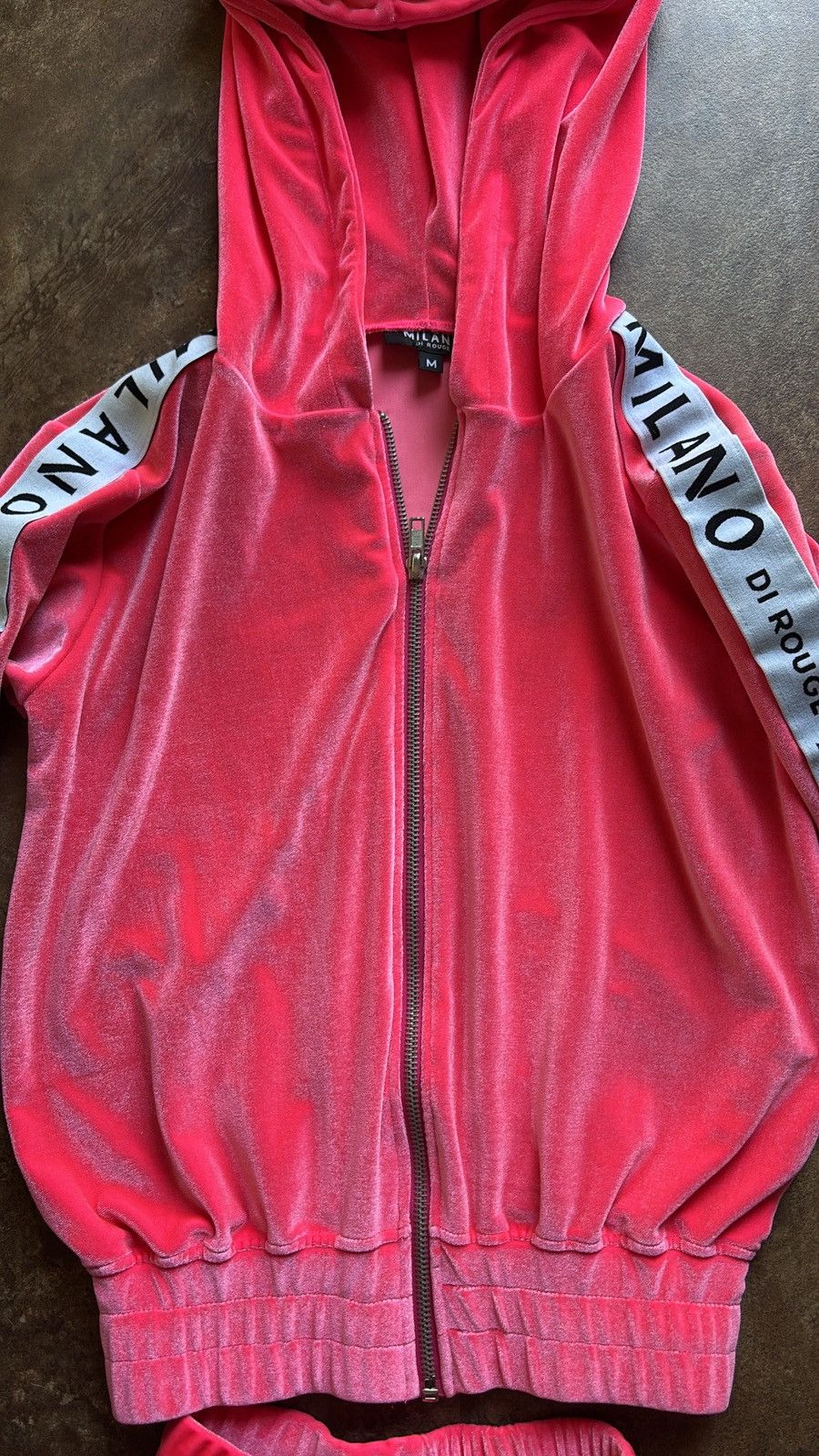 Other Milano De Rouge Pink Velour Jacket & Shorts Set Size M / US 6-8 / IT 42-44 - 7 Thumbnail