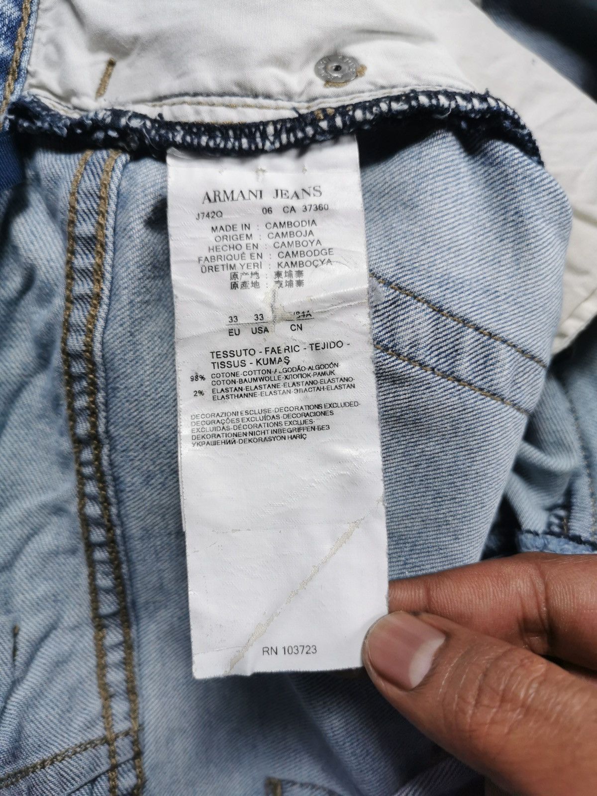 Giorgio Armani Armani J45 Distressed Light Blue Jeans Size US 34 / EU 50 - 8 Thumbnail