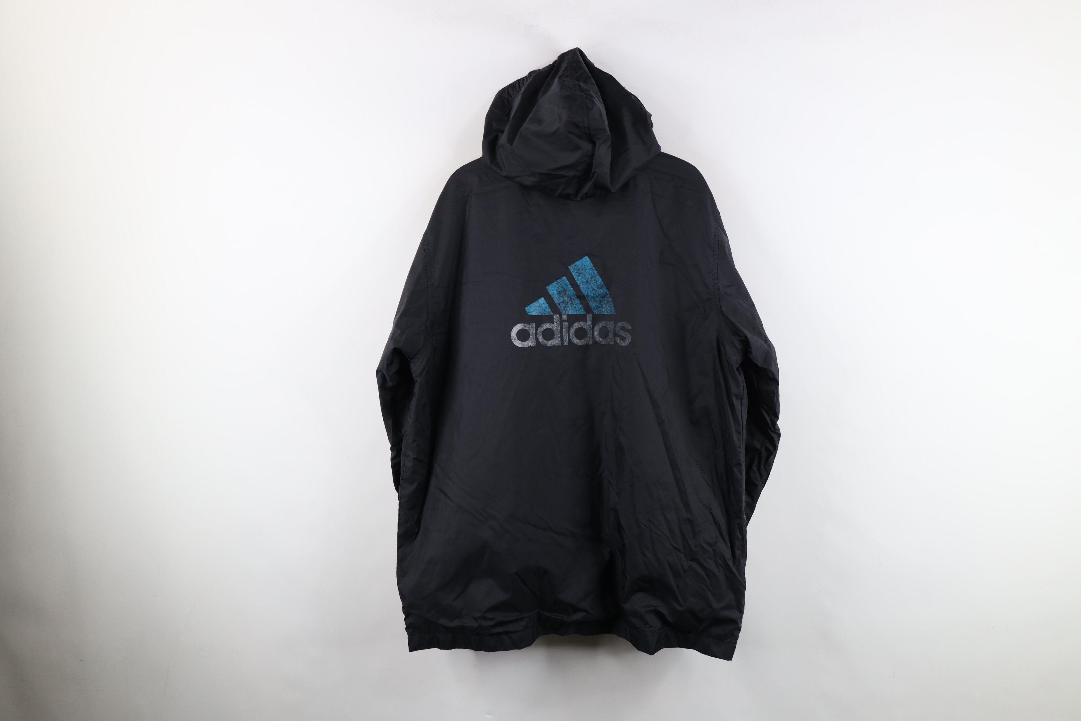 Adidas Vintage 90s Adidas Spell Out Lined Hooded Windbreaker Jacket Size US XL / EU 56 / 4 - 14 Thumbnail