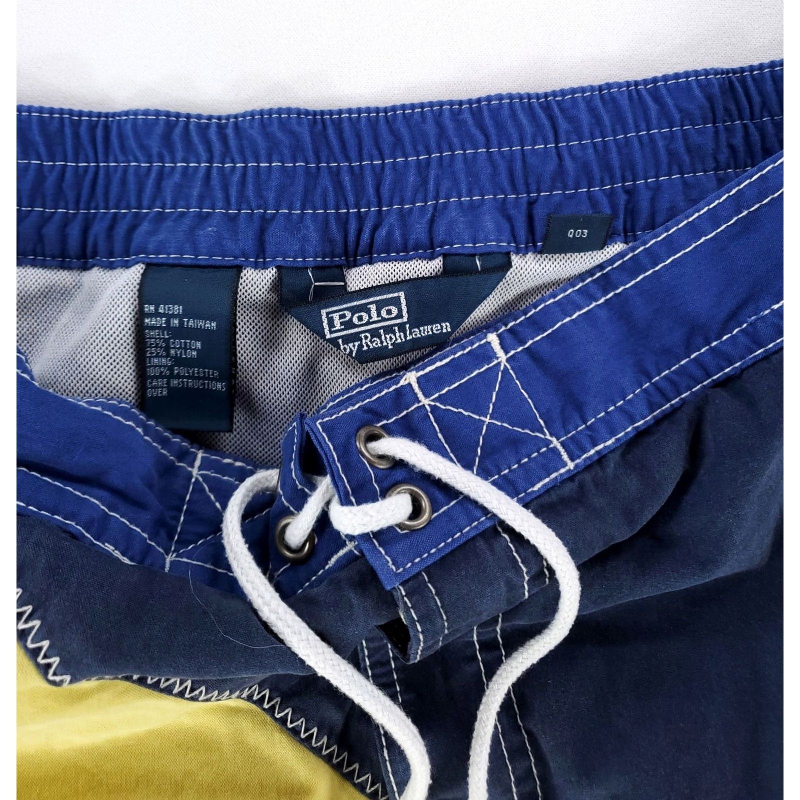 Polo Ralph Lauren VINTAGE Polo Ralph Lauren Swim Trunks Blue Yellow 40 Waist 8.5 Inseam XL Mens Bottom Clothes Size US XL / EU 56 / 4 - 2 Thumbnail