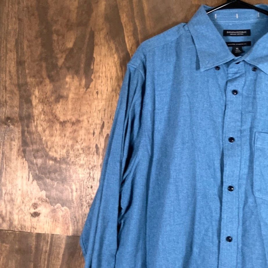 Banana Republic Banana Republic Shirt Blue XL Button-Down Untucked Regular Fit Mens Long Sleeve Casual Workwear Preppy Button-Up Size US XL / EU 56 / 4 - 4 Thumbnail