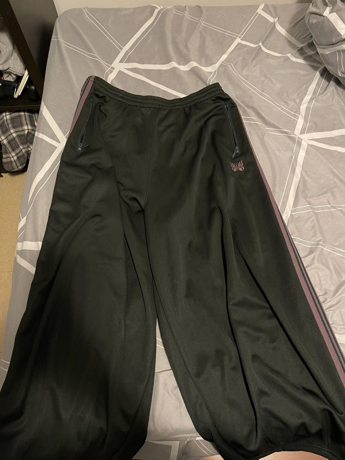 Pre-owned Needles Hd Track Pants In Dark Green