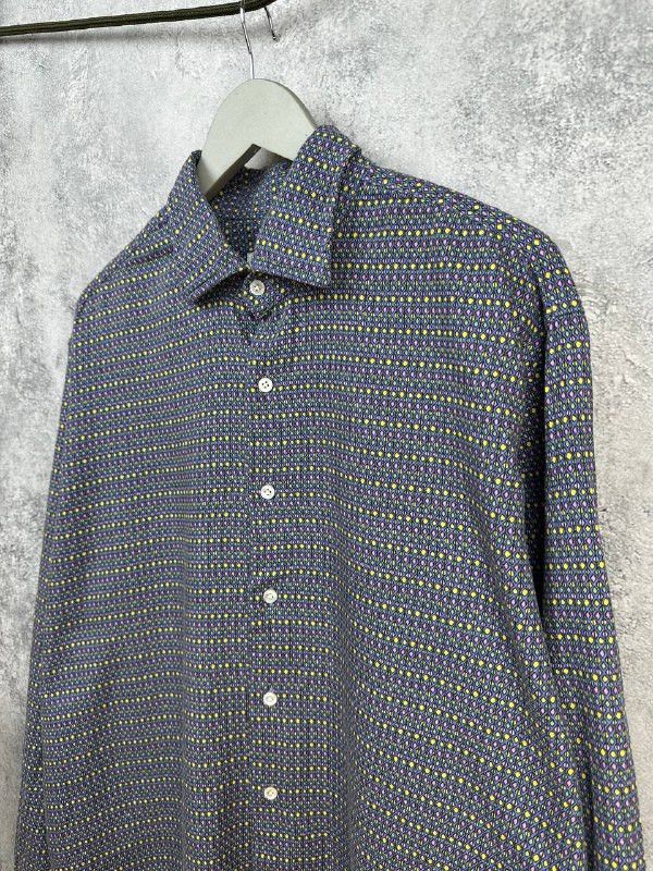 Emmett Emmett London Harlequin Dobby Cotton Button-Up Shirt Size US XL / EU 56 / 4 - 5 Thumbnail