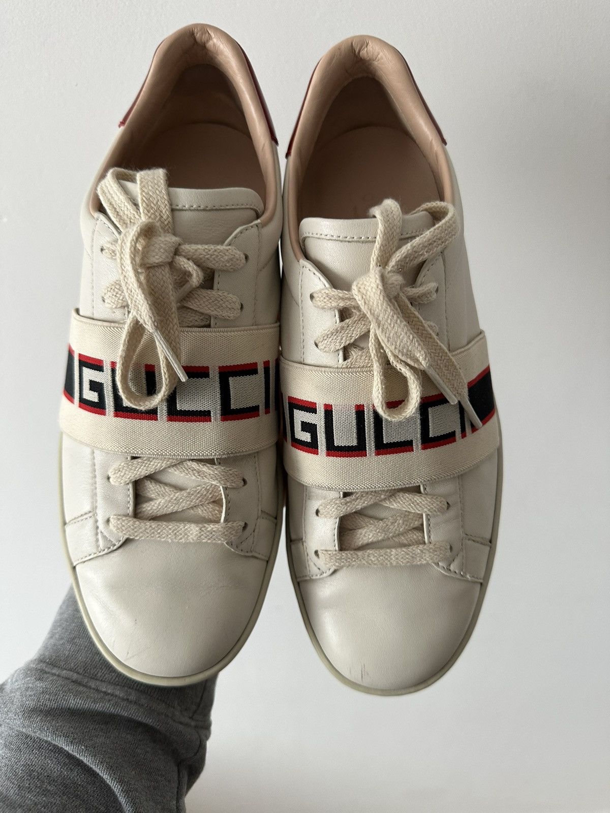 Gucci GUCCI Ace ‘Stripe Ivory’ low top sneakers leather 525269 Size US 9 / IT 39 - 4 Thumbnail