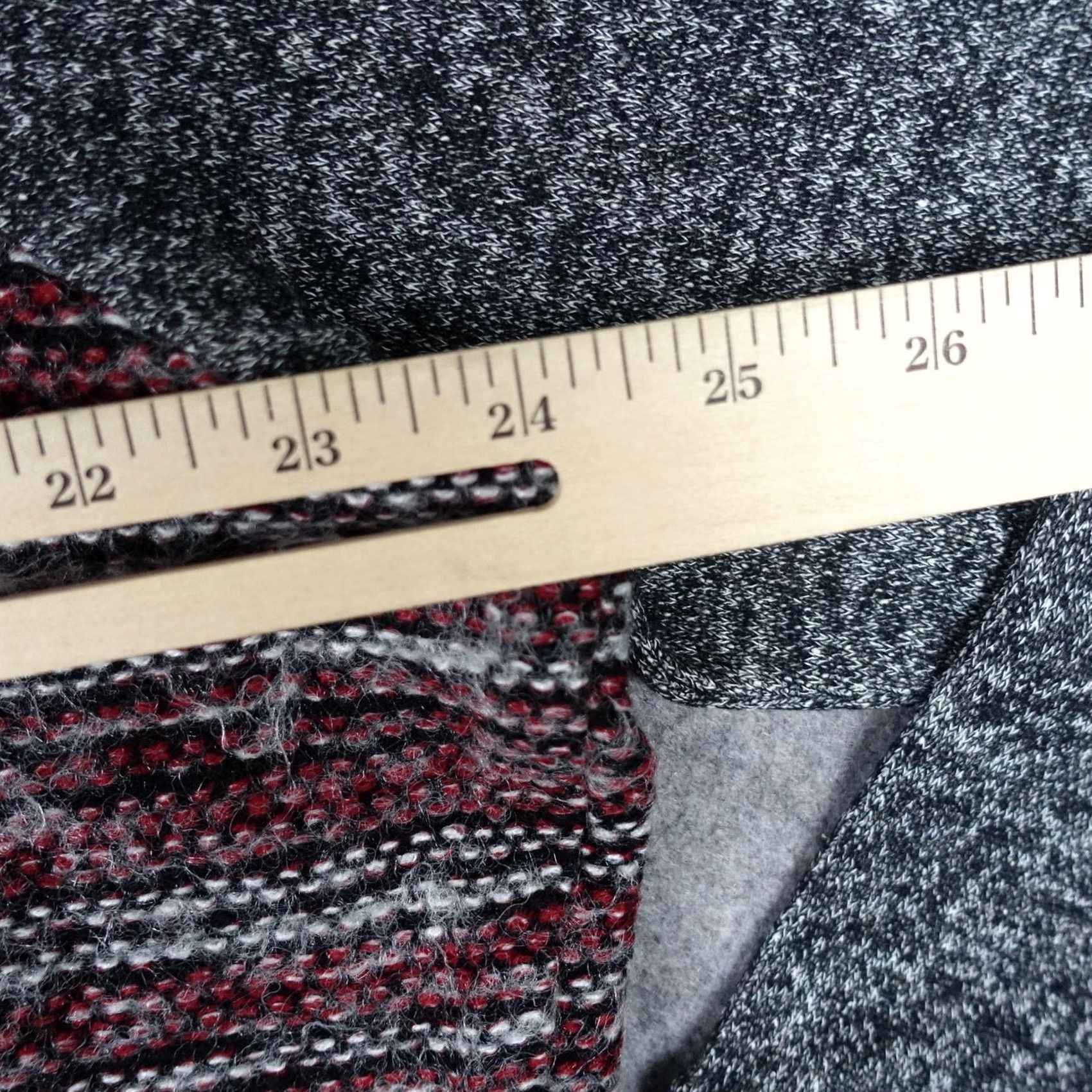 Lucky Brand Lucky Brand Cardigan Sweater Womens 3X Red Gray Stripe Open Front Cozy Knit Size XXL / US 16-18 / IT 52-54 - 7 Thumbnail