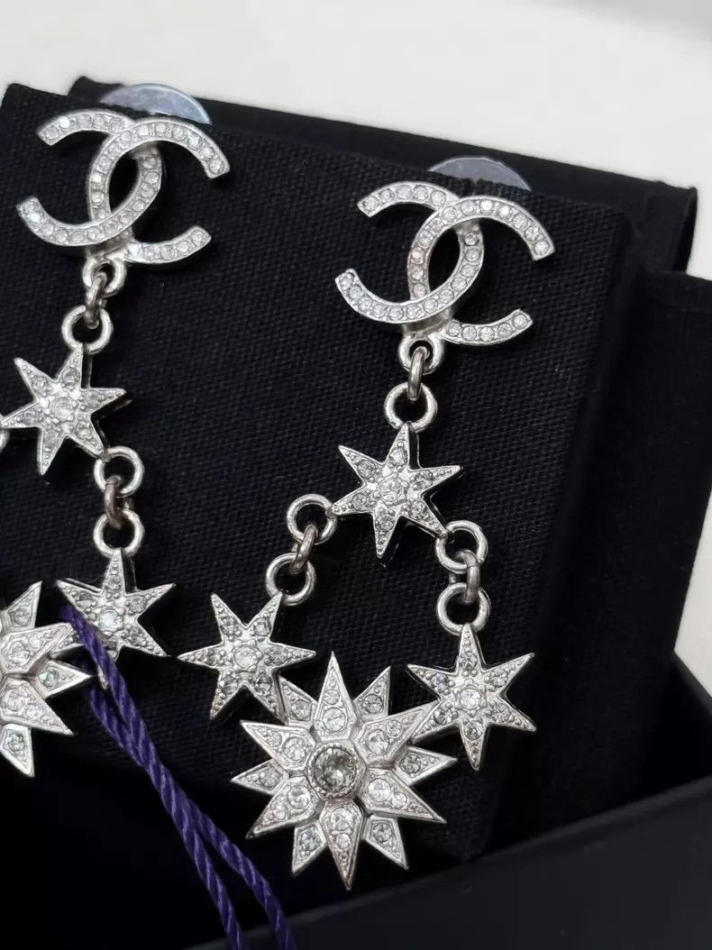 Chanel Chanel Five-star full-diamond long earrings Size ONE SIZE - 3 Thumbnail
