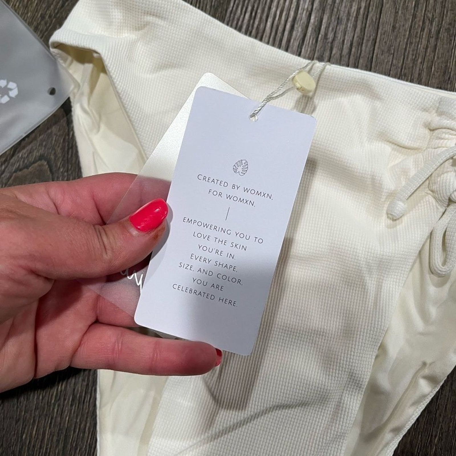 Vintage NWT Toluca Luna Midi Bikini Bottom Ivory Micro Waffle Size S Size ONE SIZE - 4 Thumbnail