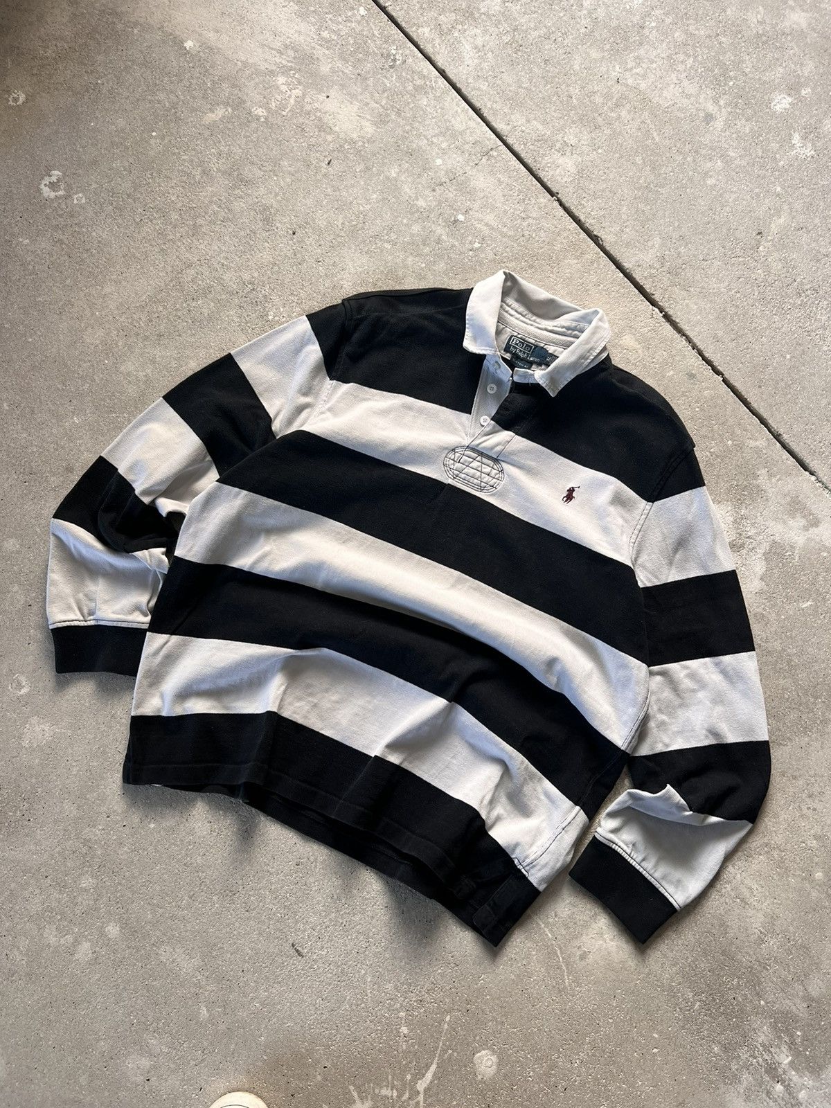Polo Ralph Lauren Vintage Polo Ralph Lauren Rugby Striped Size US XL / EU 56 / 4 - 3 Thumbnail