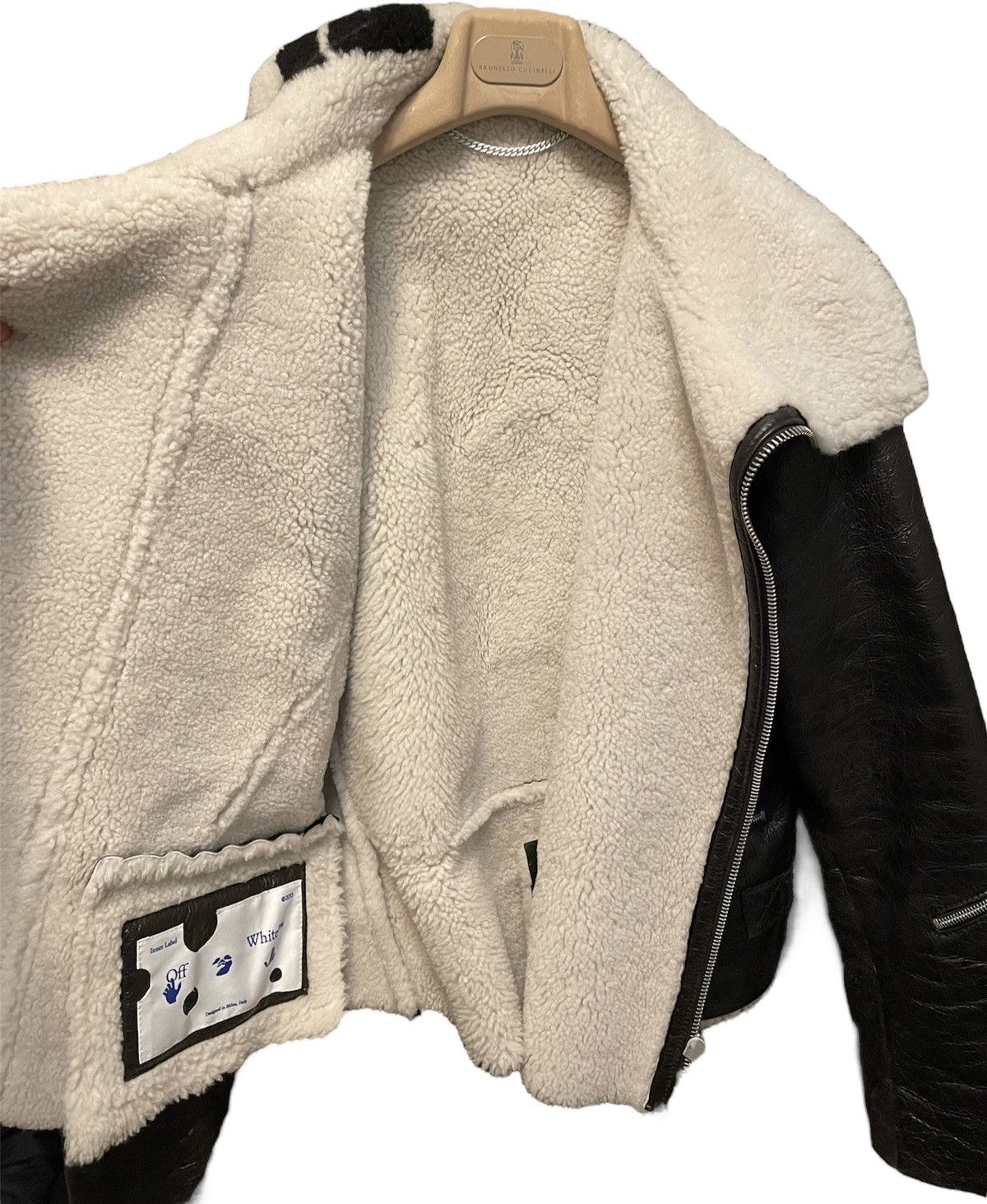 Off-White 🔥Off-White🔥Shearling Leather Jacket Size US M / EU 48-50 / 2 - 4 Thumbnail