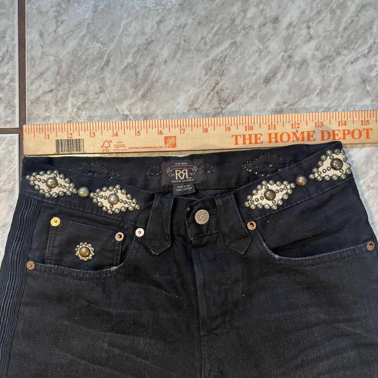 RRL Ralph Lauren Vintage RRL Double RL Studded Denim Jeans Black 28x30 Size US 28 / EU 44 - 5 Thumbnail