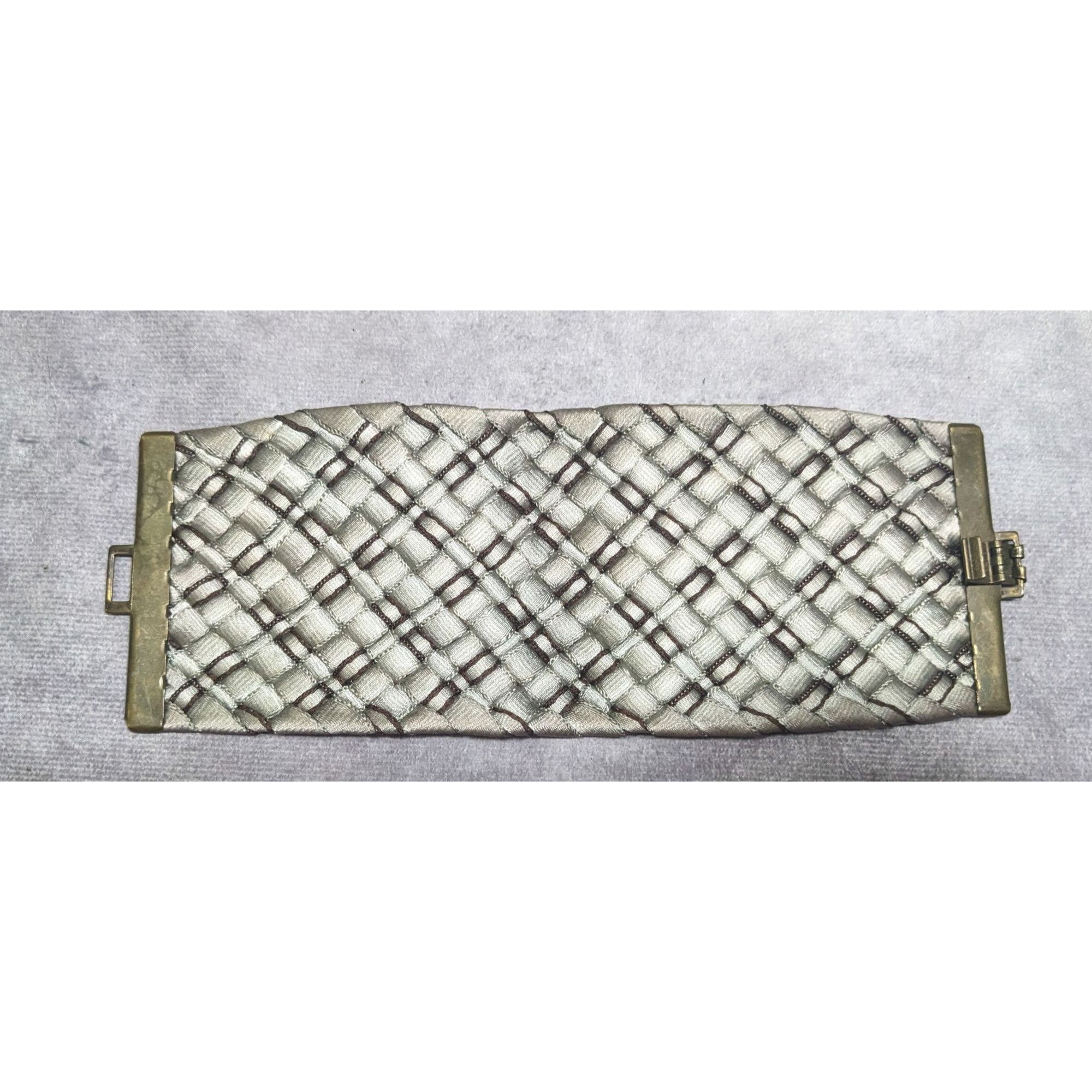 Other Distressed Metallic Wide Woven Ribbon Bracelet Size ONE SIZE - 10 Thumbnail