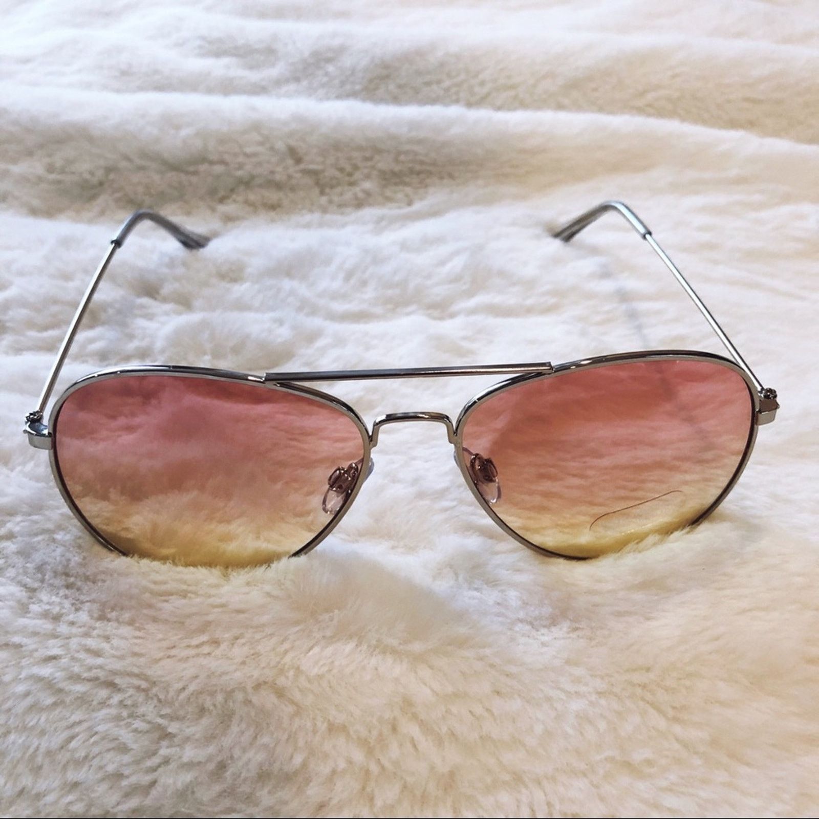 Other Rosalia Pink Yellow Full Rim Aviator Sunglasses Size ONE SIZE - 5 Thumbnail