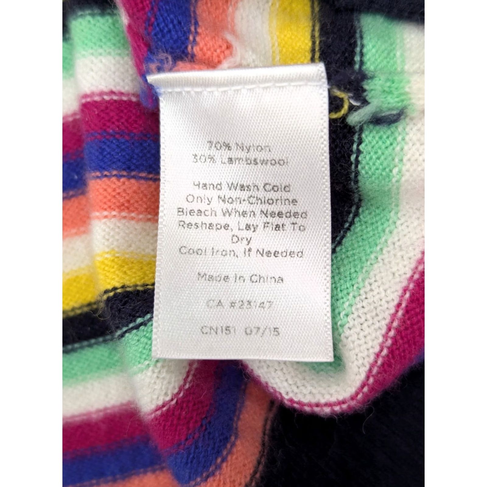 Talbots Talbots Multicolor Striped Lambswool Nylon Lightweight Pullover Sweater Women M, Casual Workwear, Classic Fit, 80s 90s Theme, Colorful Fun Pattern Size M / US 6-8 / IT 42-44 - 6 Thumbnail