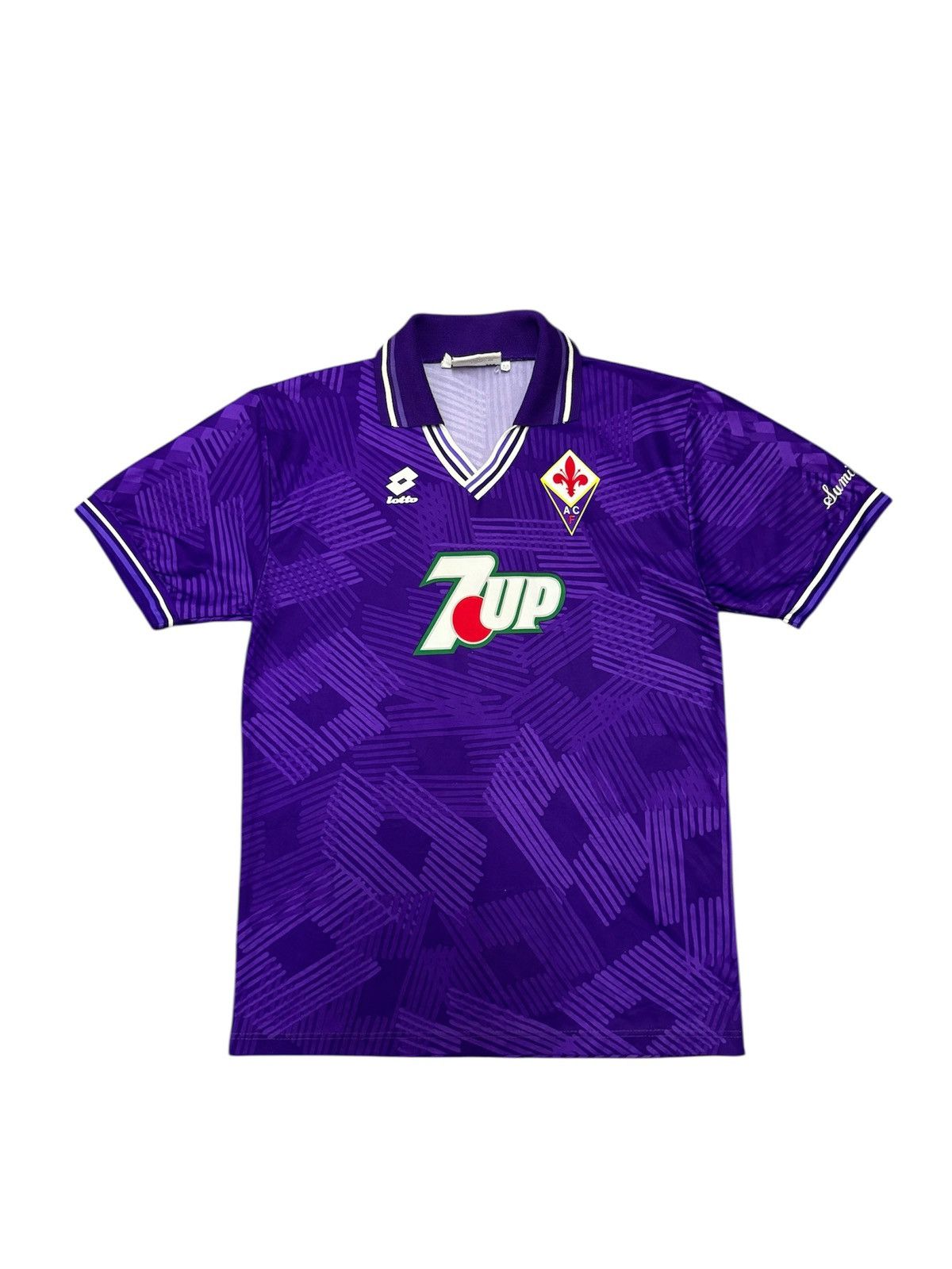 Lotto Sport × Vintage RARE !! Vintage 1992-93 Fiorentina Home Jersey Shirt Size US M / EU 48-50 / 2 - 1 Thumbnail