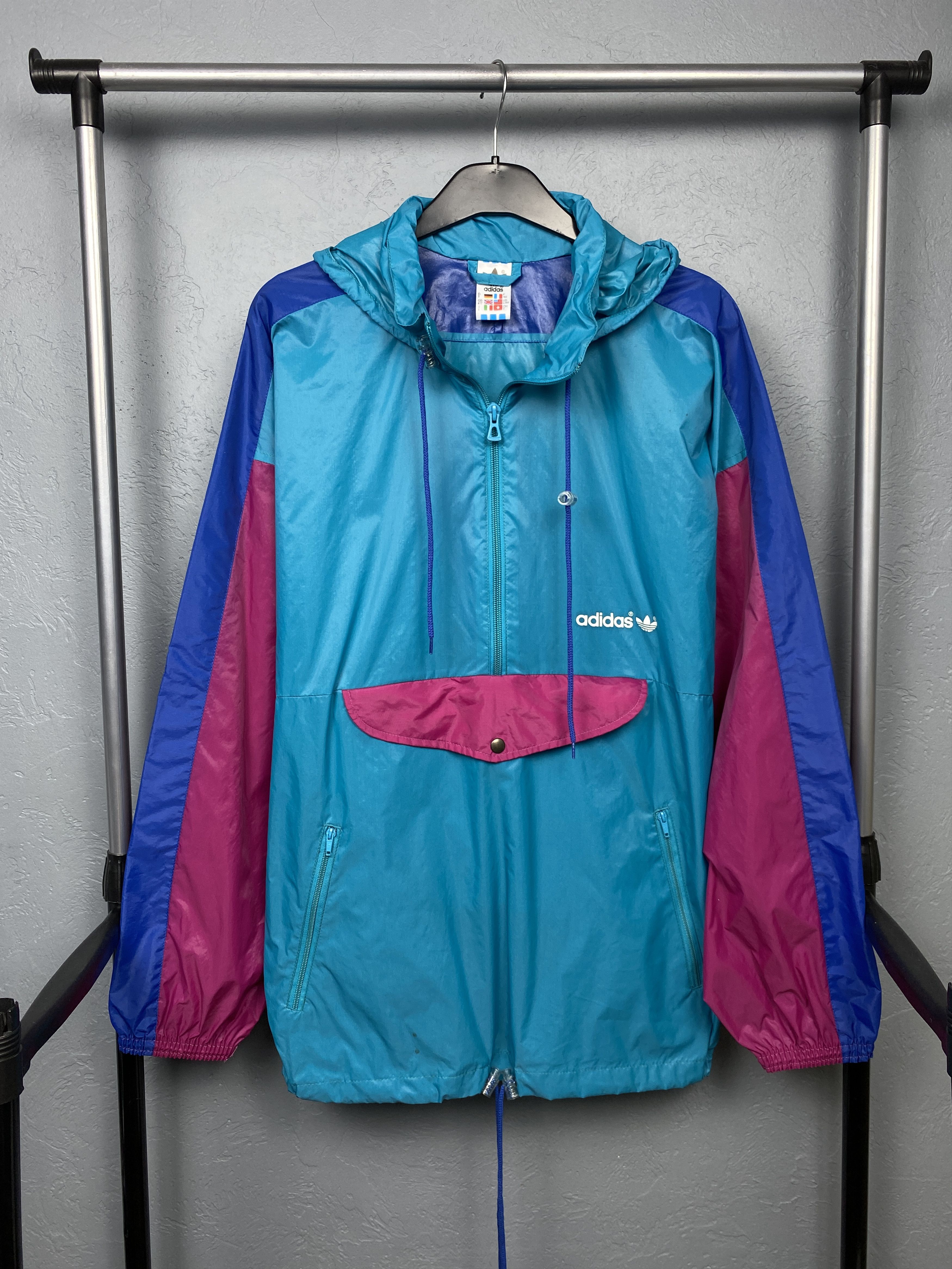 Adidas × Vintage Adidas Vintage Mens Nylon Anorak Jacket Size US L / EU 52-54 / 3 - 1 Thumbnail