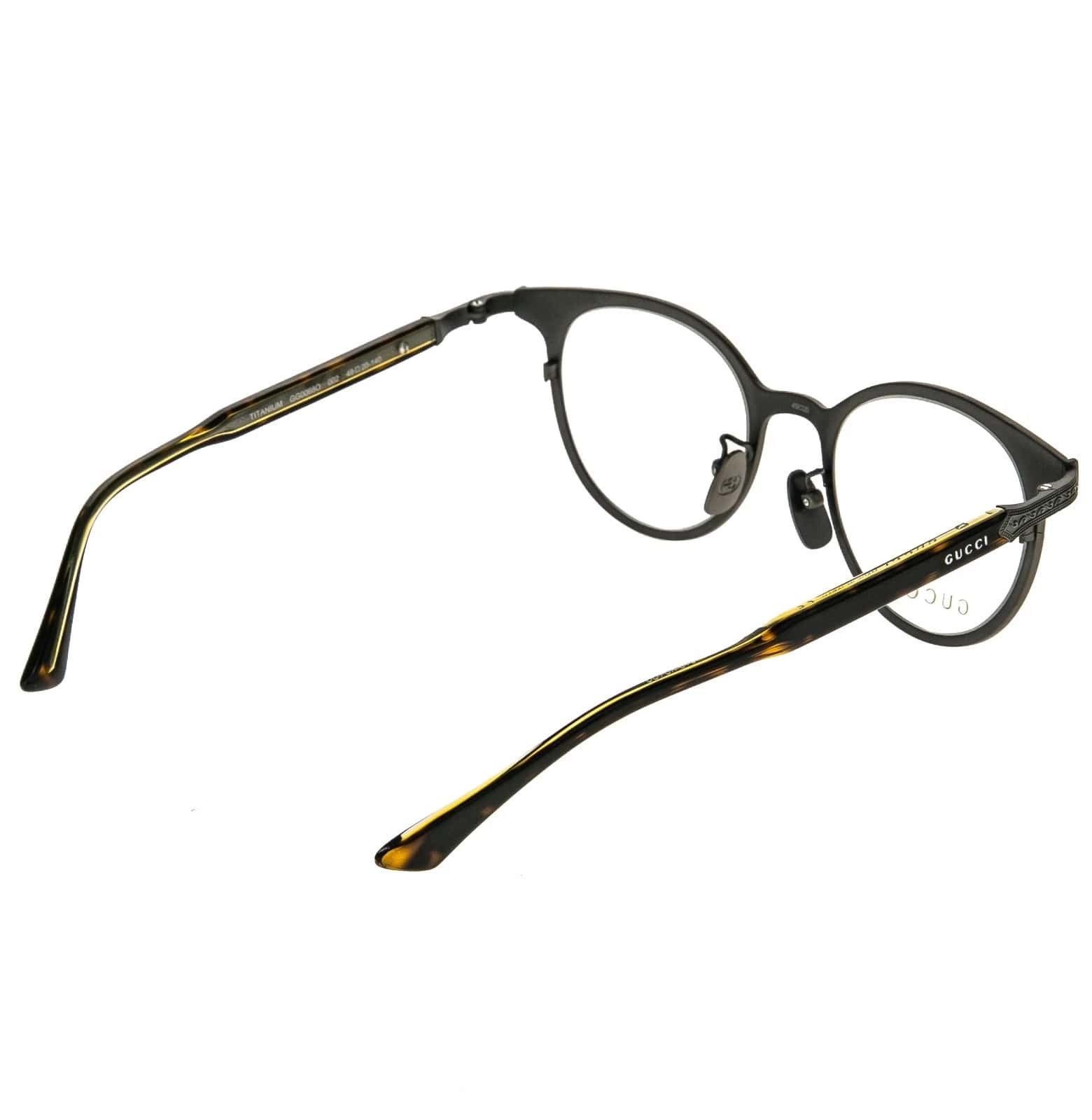 Gucci GUCCI GG0068O 0068 Titanium Brown Gold Eyeglasses 002 Size ONE SIZE - 8 Thumbnail