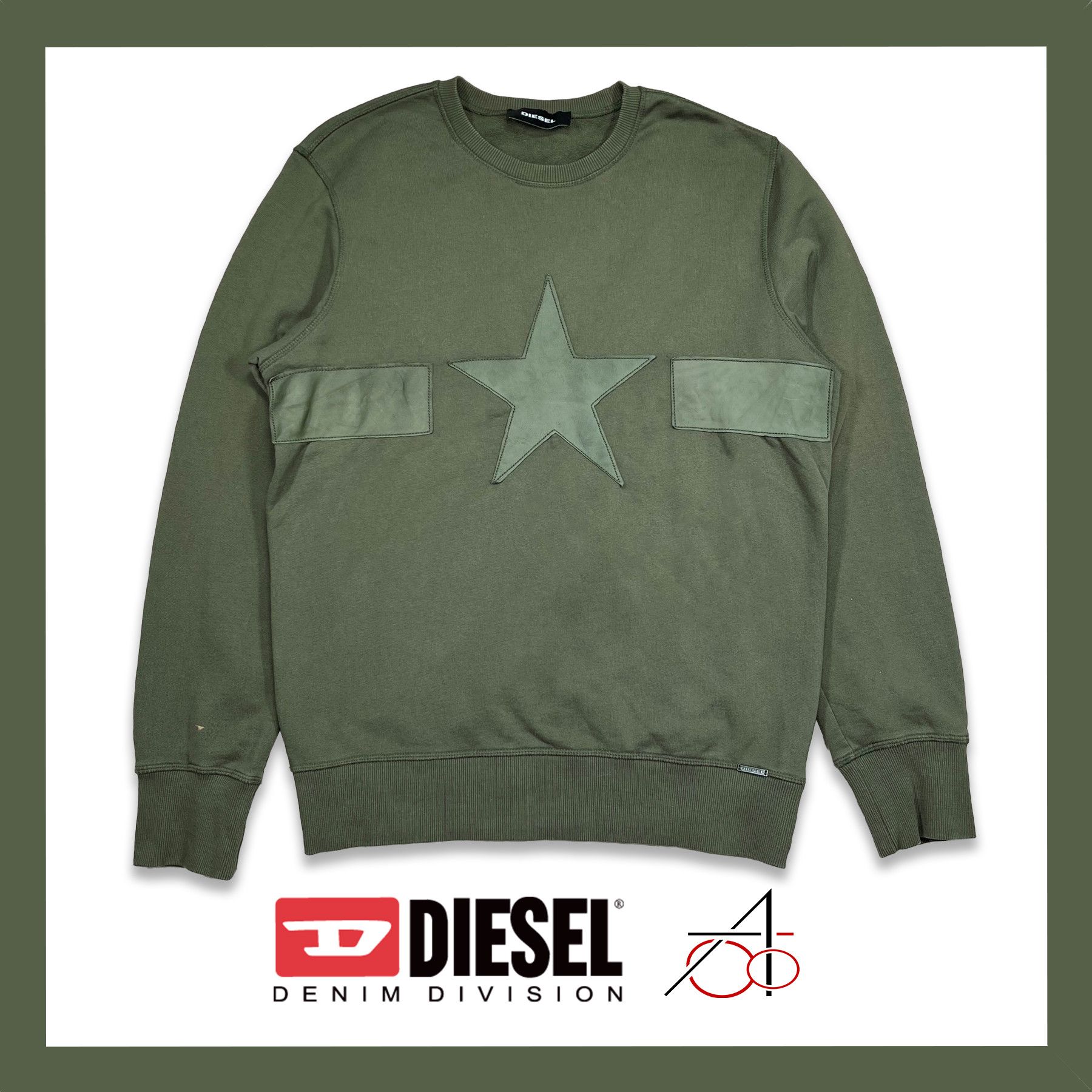 Diesel Archive Diesel Sweatshirt With Leather Star • M size Size US M / EU 48-50 / 2 - 1 Thumbnail
