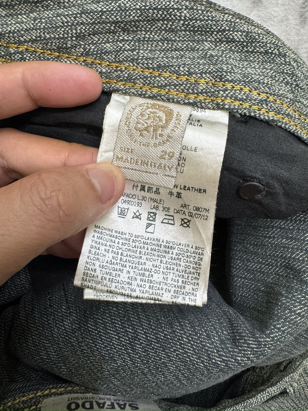Diesel Diesel Safado Washed 0807M Regular Slim Straight Denim Jeans Size US 31 - 16 Thumbnail