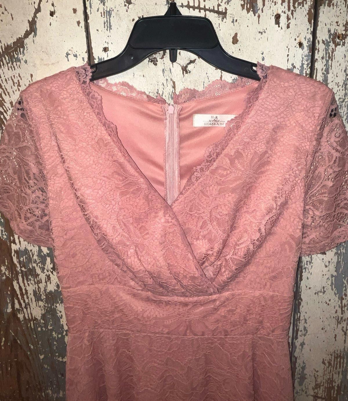 Designer H.R. Homrain pink Lace dress, size Medium Size M / US 6-8 / IT 42-44 - 2 Thumbnail