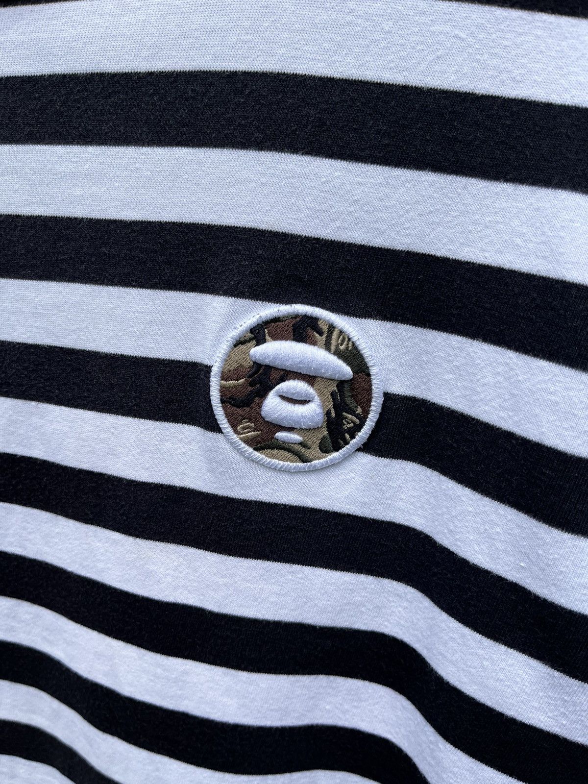 Aape 🔴 AAPE BY A BATHING APE BAPE STRIPED TEE LOGO OG SHIRT Size US M / EU 48-50 / 2 - 3 Thumbnail