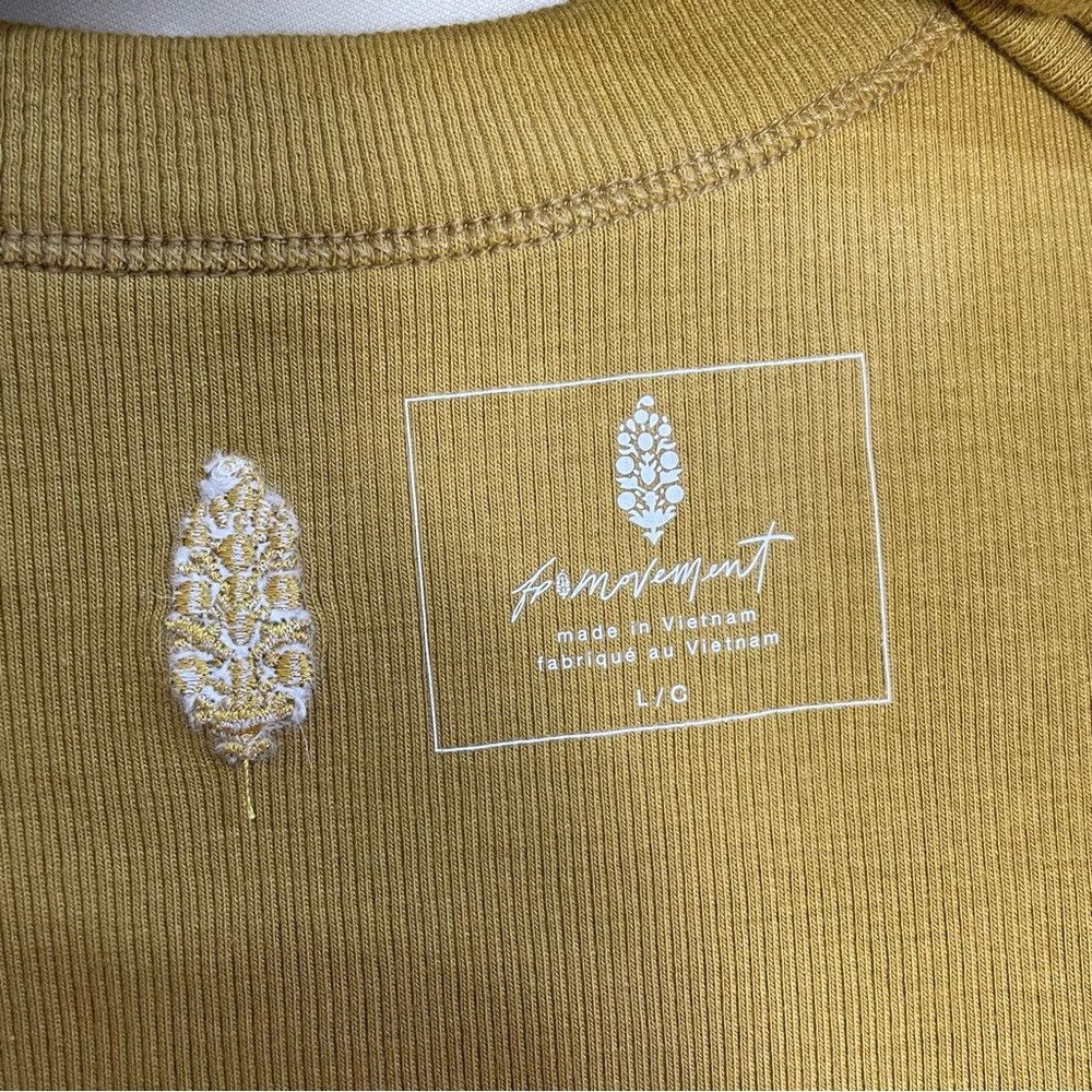 Free People New Free People FP Movement Mustard Cotton Open Air Tank To Size L / US 10 / IT 46 - 7 Thumbnail