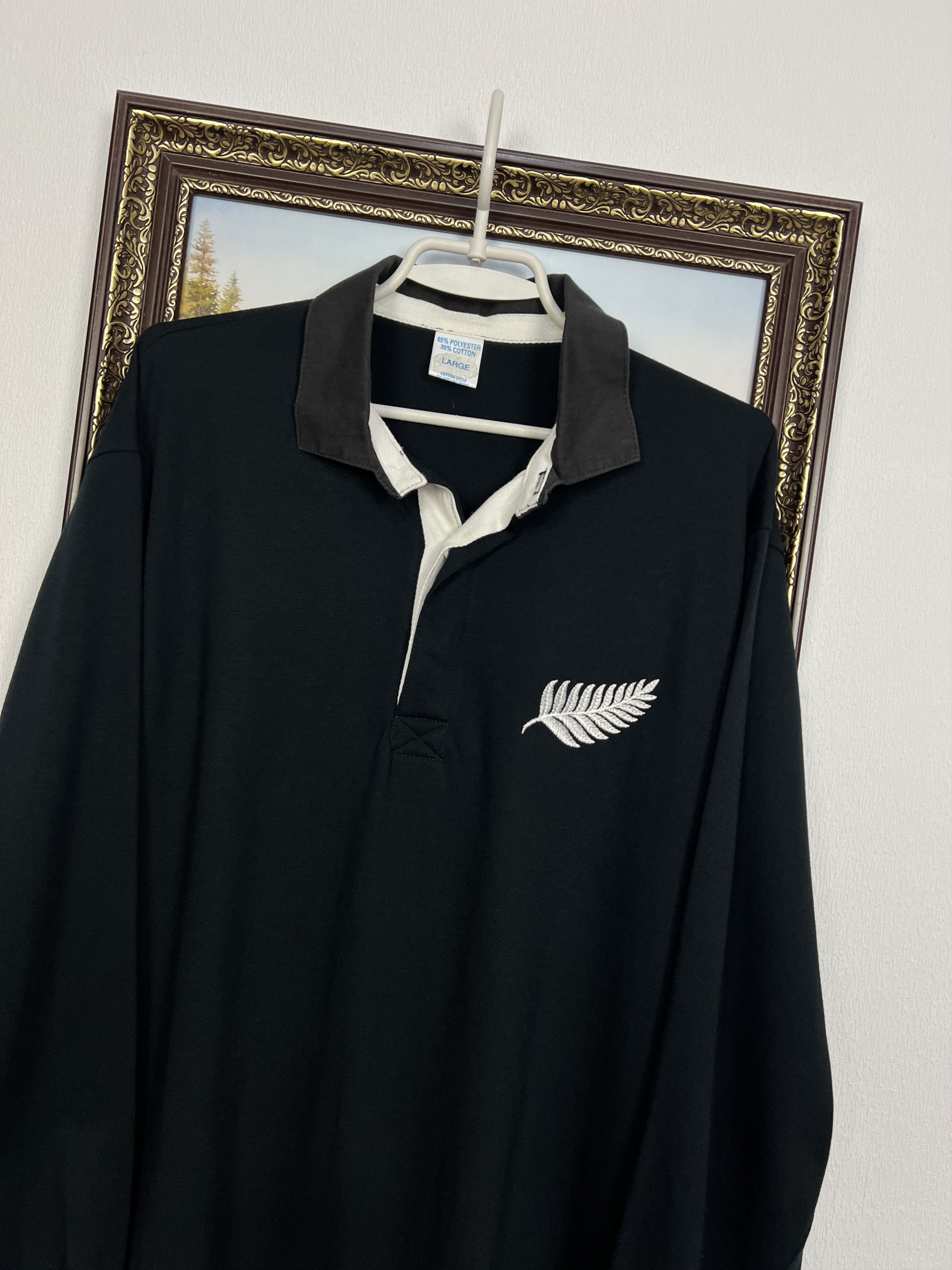 Vintage New Zealand All Blacks Rugby Union Jersey Long Sleeve Trikot Size US L / EU 52-54 / 3 - 3 Thumbnail