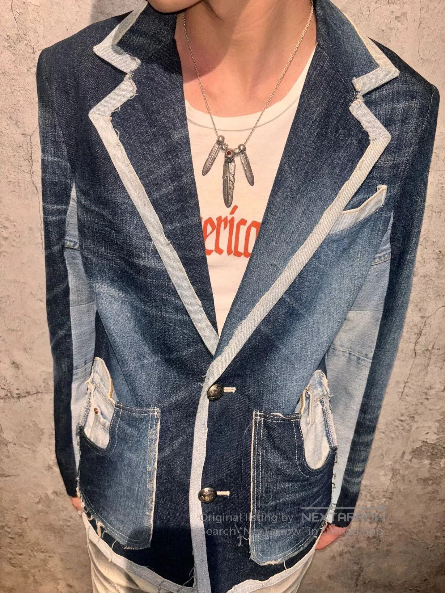 Japanese Brand denim blazer with modern design features. Size US M / EU 48-50 / 2 - 3 Thumbnail
