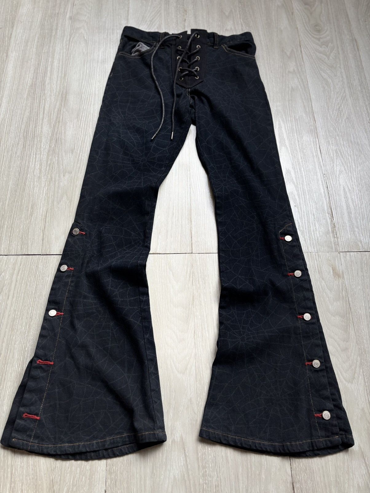 Japanese Brand Vg lace-up flare jeans Size US 26 / EU 42 - 5 Thumbnail