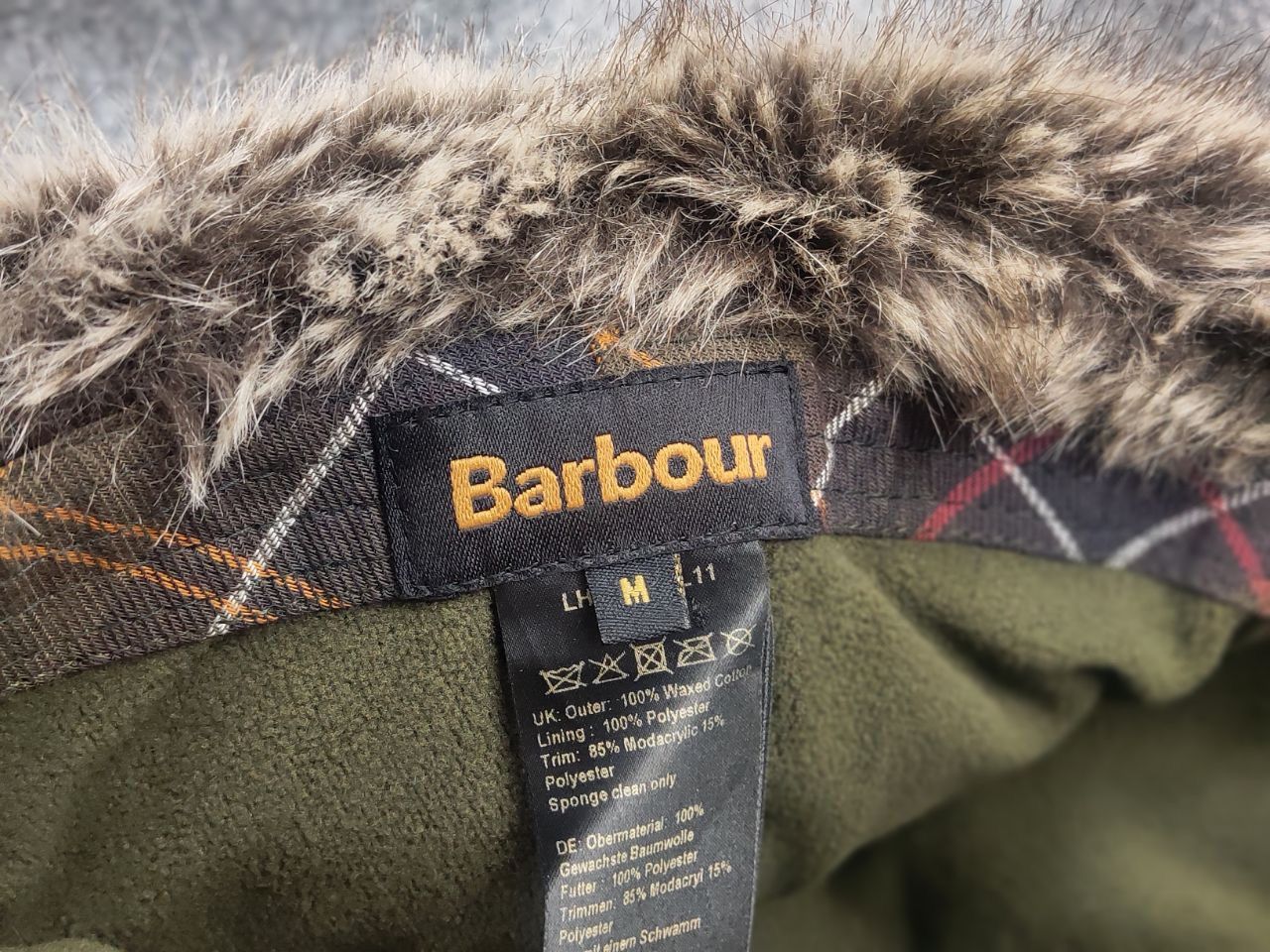 Barbour Barbour Ambush Waxed Unisex Hat Faux Fur Olive Fleece Lining Size ONE SIZE - 19 Thumbnail