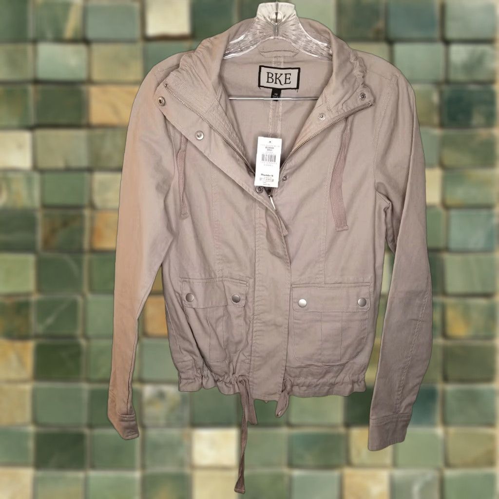 Vintage Buckle Womens Jacket XS Beige Full Zip Cotton Basic Spring Fall Women Size XS / US 0-2 / IT 36-38 - 1 Thumbnail