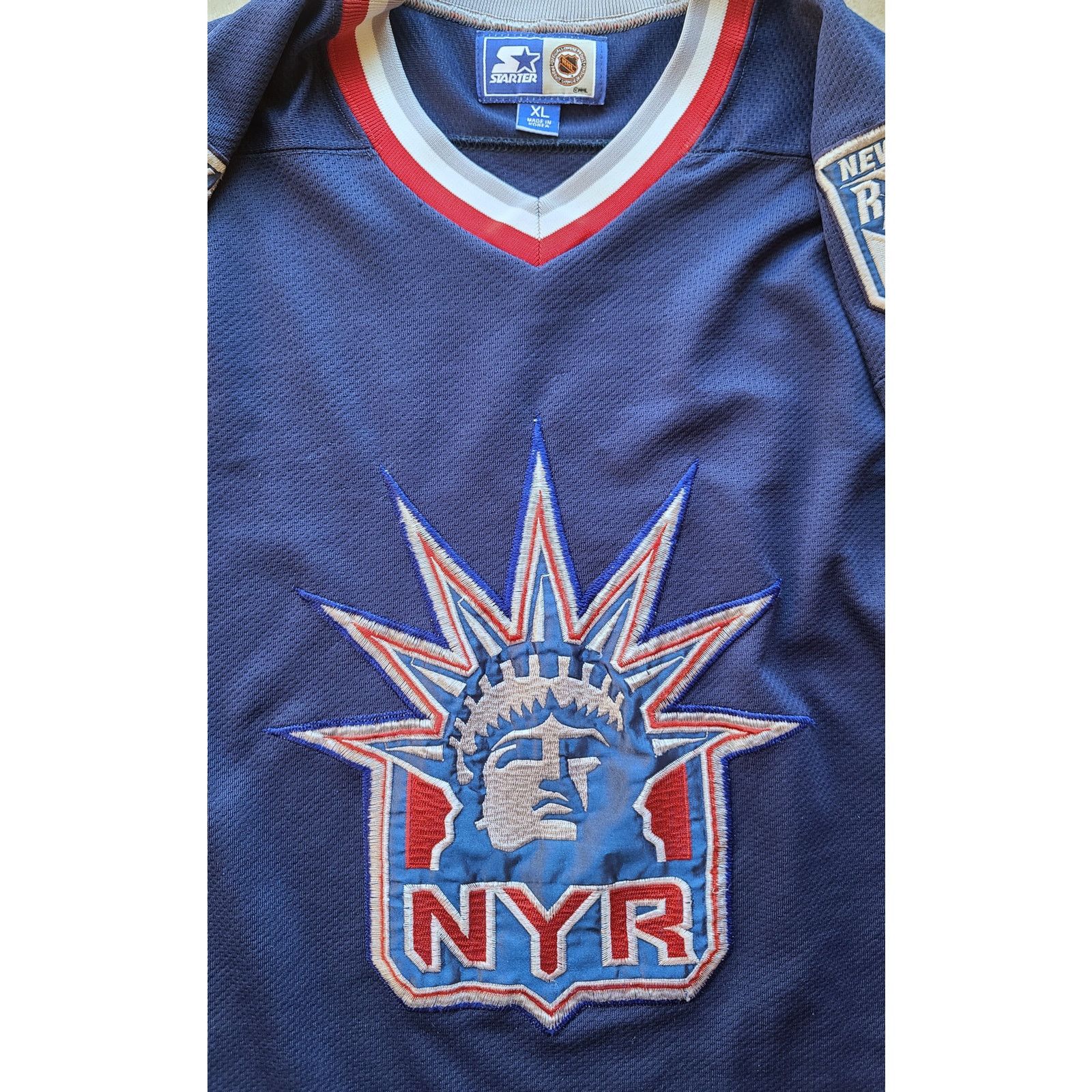 NHL × Starter New York Rangers 90s STARTER jersey Liberty XL hockey vtg Size US XL / EU 56 / 4 - 2 Thumbnail