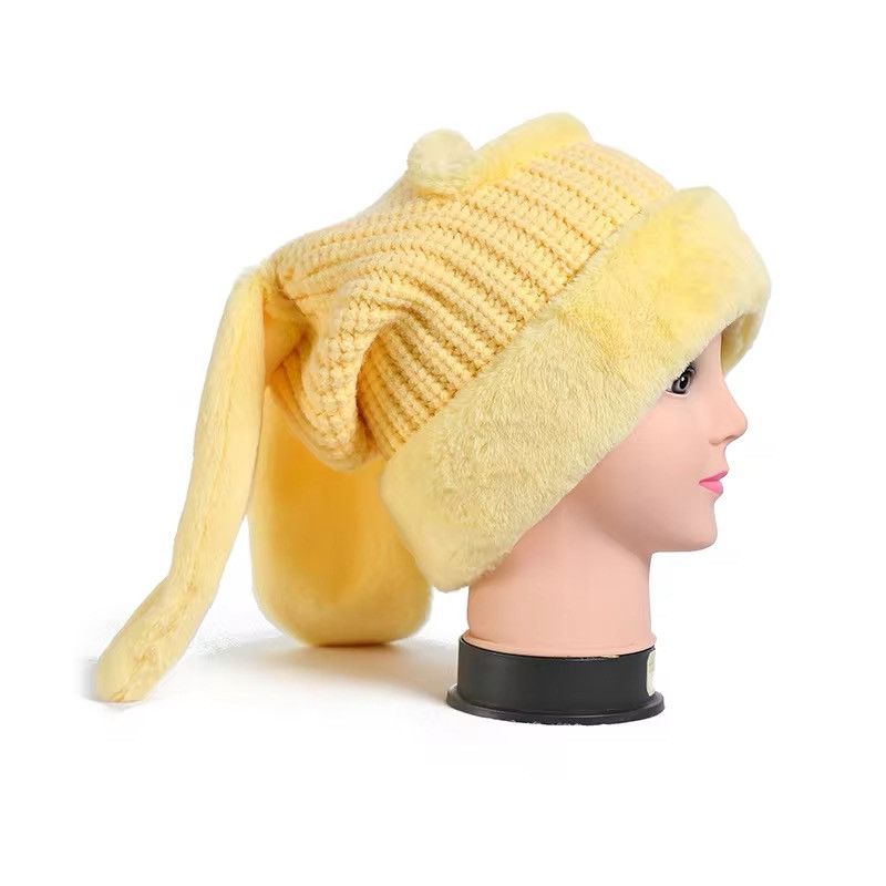 Japanese Brand Rabbit Ears Knitted Winter Beanies Hat Size ONE SIZE - 4 Thumbnail