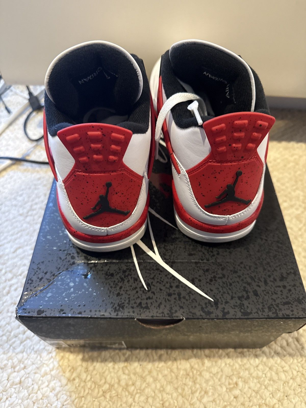 Jordan Brand × Nike Jordan 4 Retro Red Cement 2023 Size US 10.5 / EU 43-44 - 4 Thumbnail