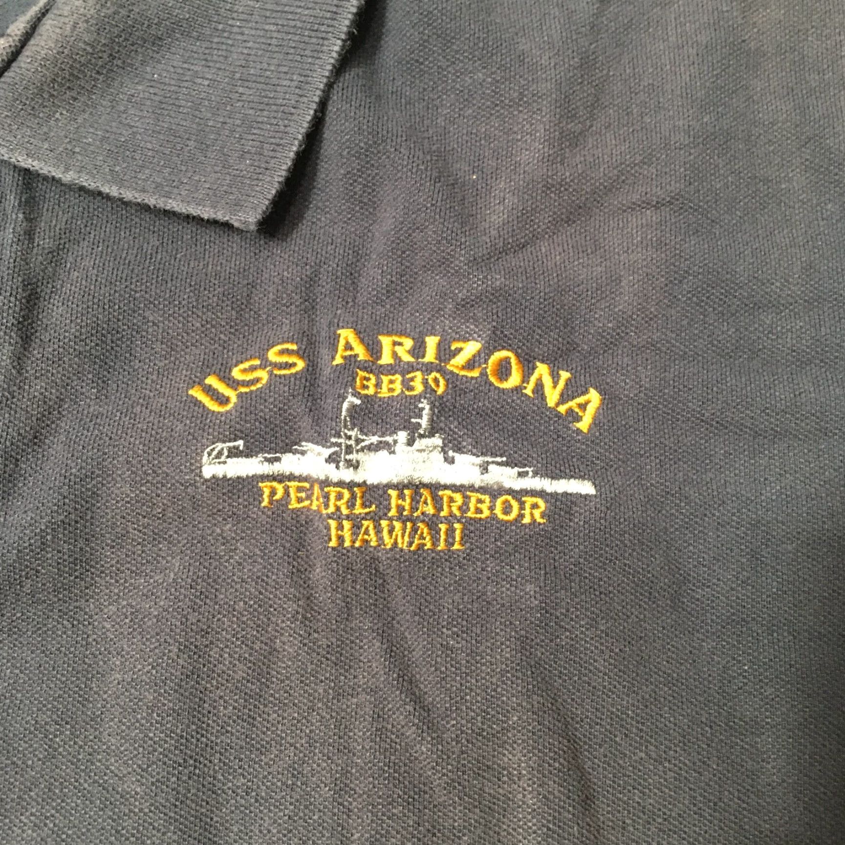 Vintage VINTAGE Cotton Deluxe USS Arizona Polo Shirt Mens XL Blue Short Sleeve BB39 Pearl Harbor Hawaii Size US XL / EU 56 / 4 - 4 Thumbnail