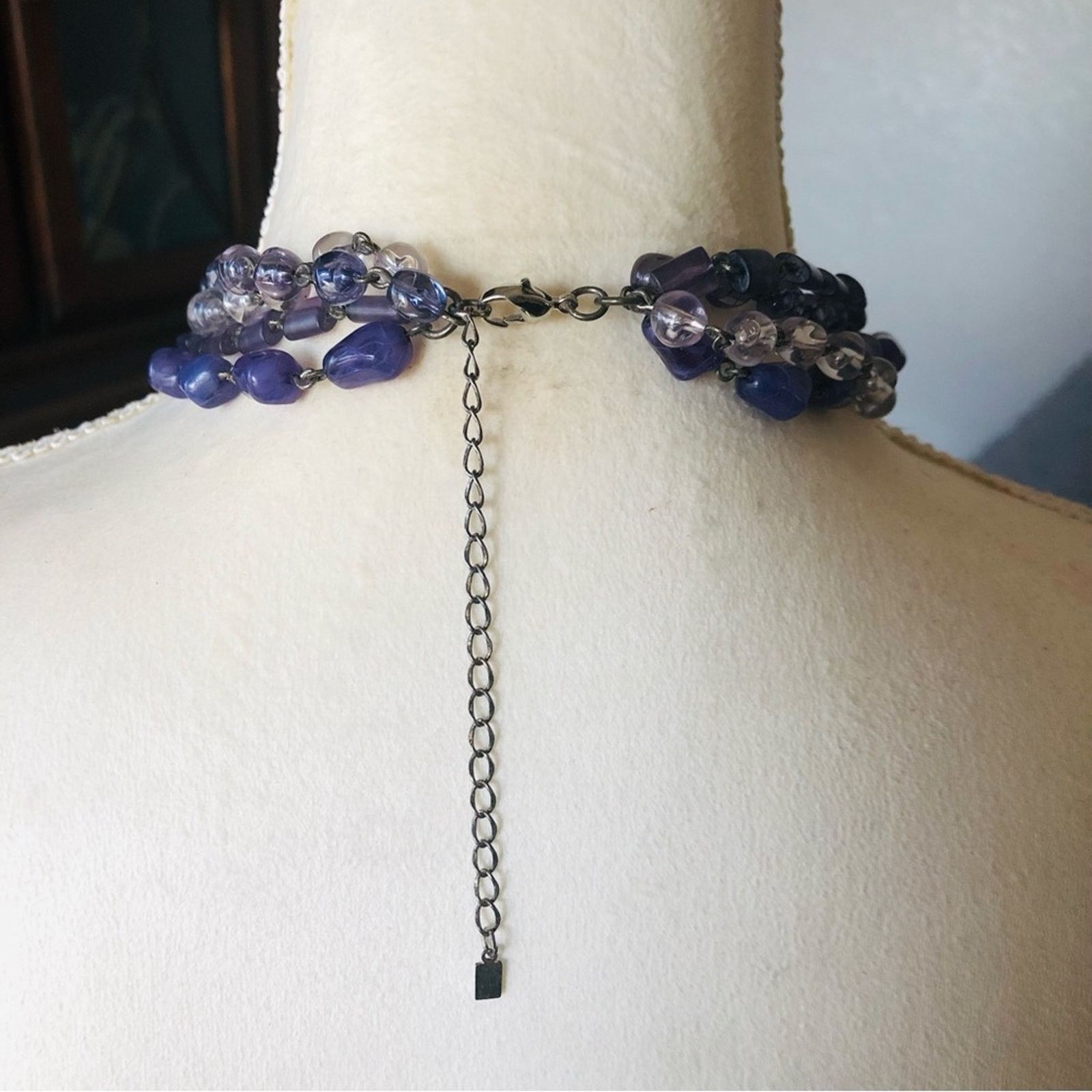 Jewelry Triple strand beaded chain choker necklace Size ONE SIZE - 7 Thumbnail