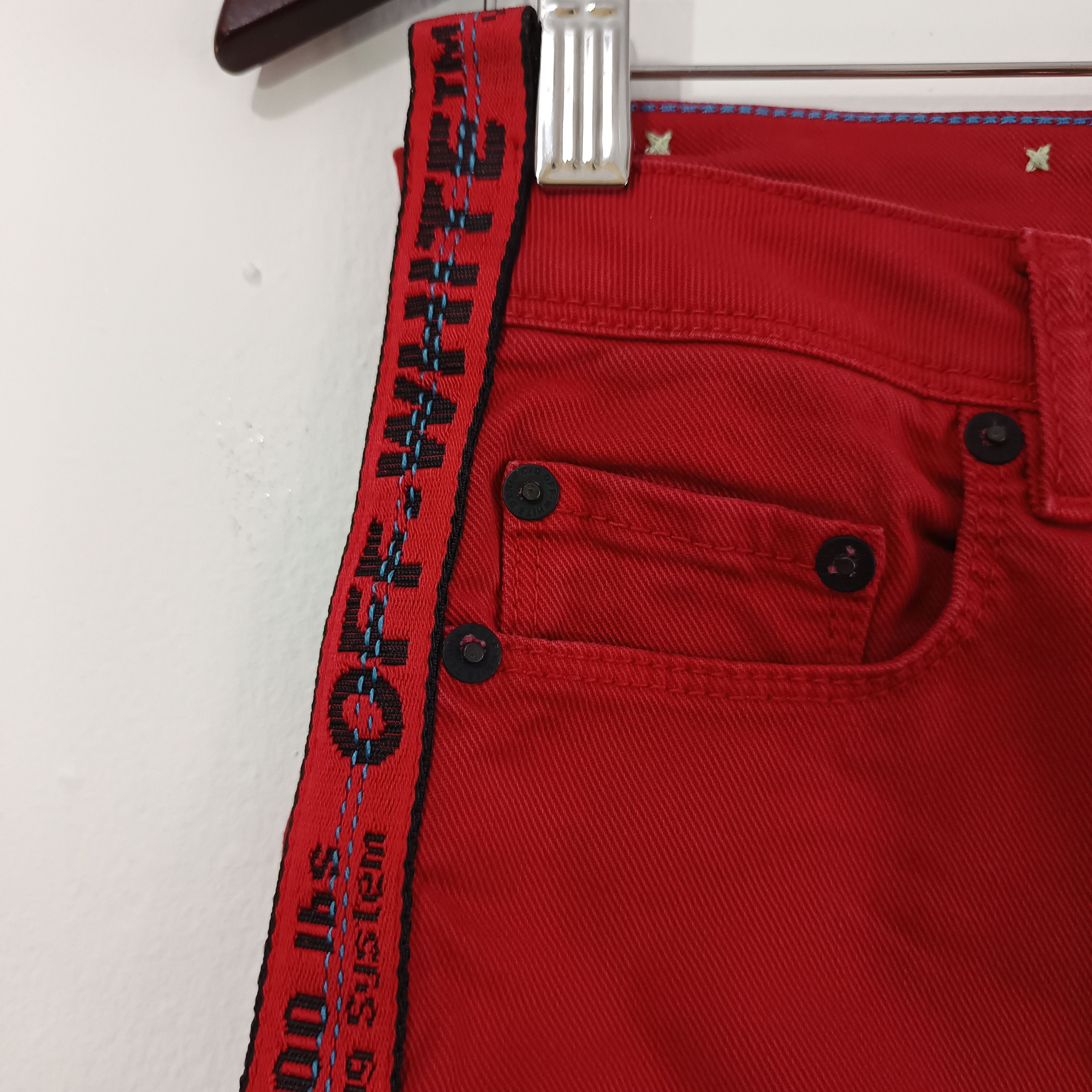 Off-White OFF WHITE DENIM LABEL PANTS Size 27" / US 4 / IT 40 - 3 Thumbnail