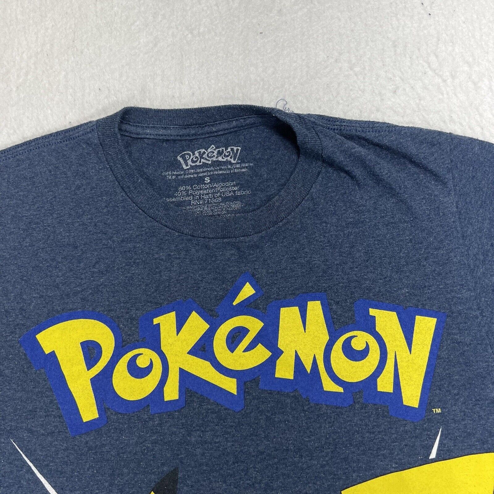 Nintendo Pokemon Small Pikachu Kanto Short Sleeve Blue Graphic TShirt Size US S / EU 44-46 / 1 - 2 Thumbnail