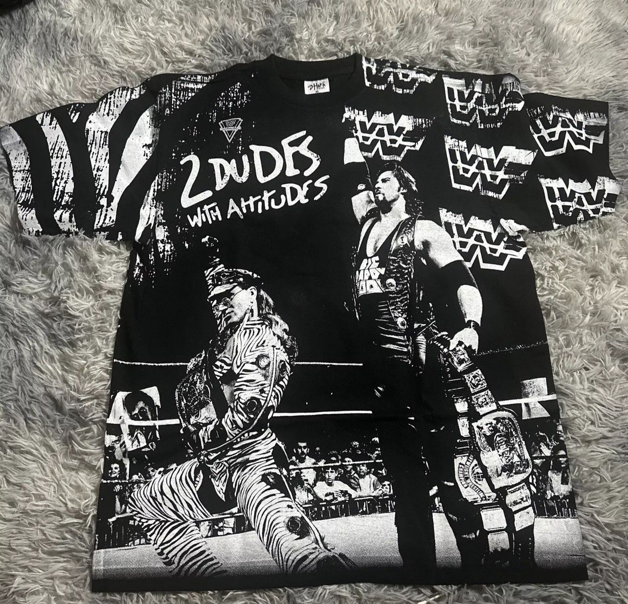 Vintage WWF 2 Dudes with Attitudes Diesel Shawn Michaels AOP WWE Size US XL / EU 56 / 4 - 1 Thumbnail