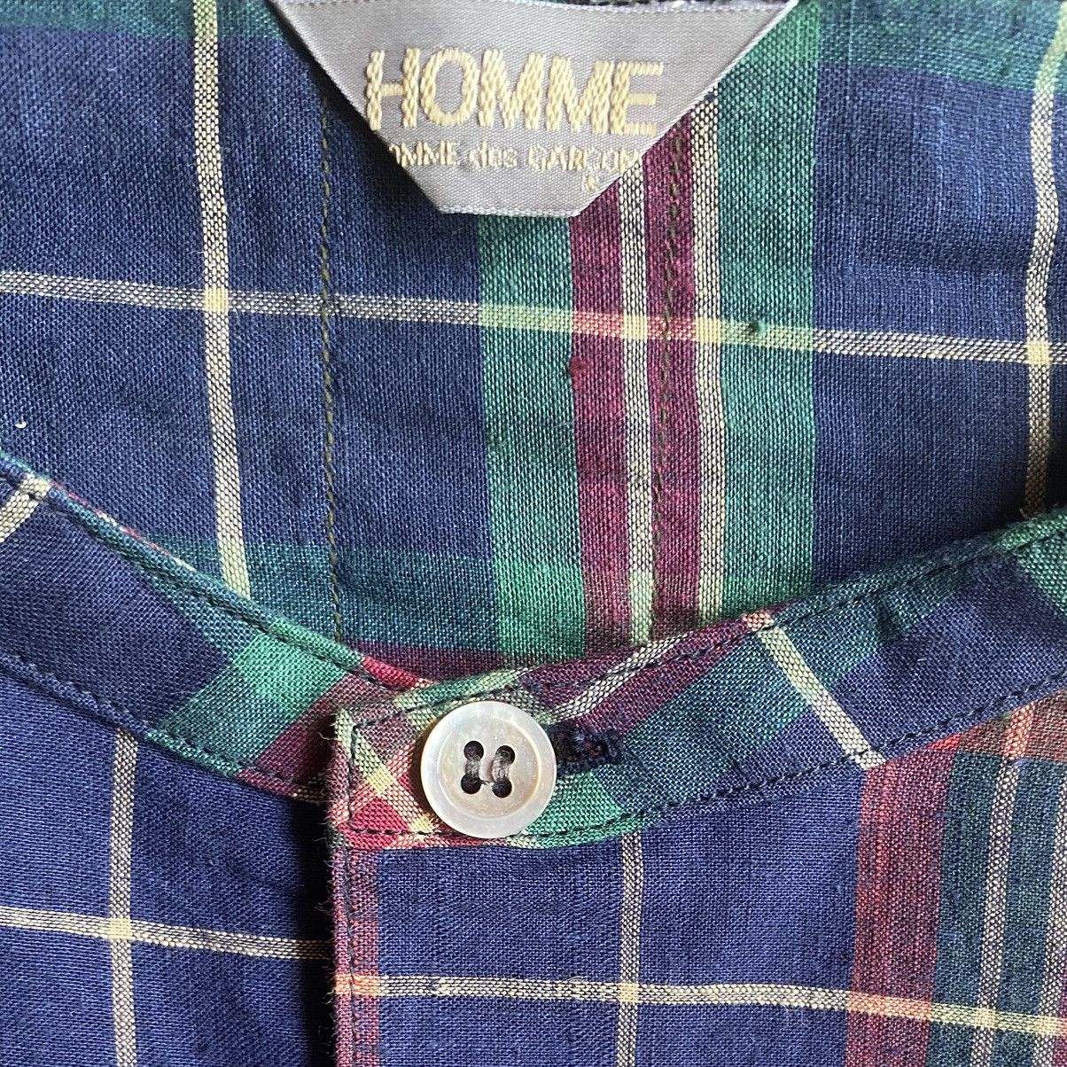 Comme des Garcons Homme Vintage 80’s Plaid Tartan Oversize Pull Over Shirt Size US M / EU 48-50 / 2 - 6 Thumbnail