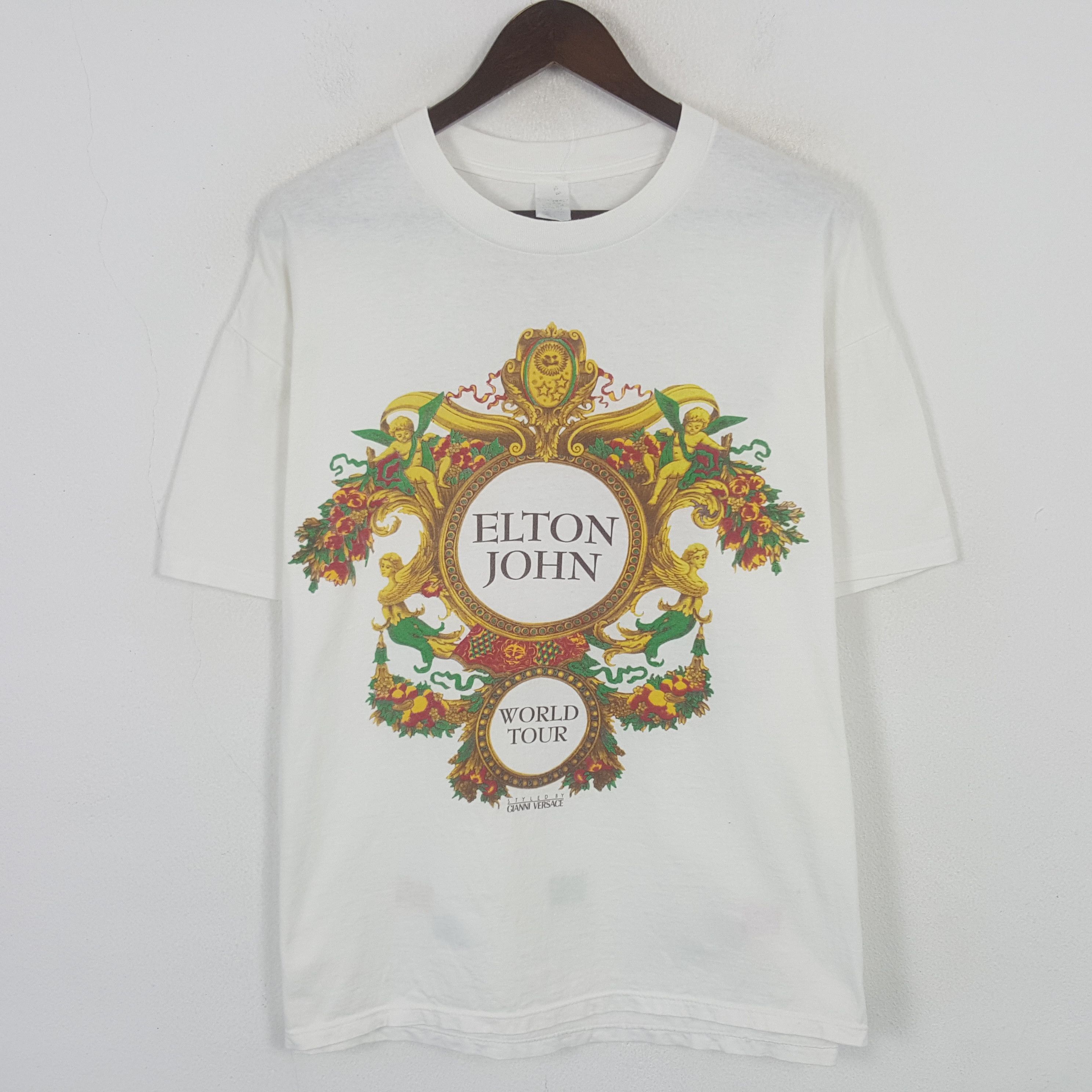 Band Tees Vintage Elton John Gianni Versace World Tour T-shirt Size US L / EU 52-54 / 3 - 1 Thumbnail