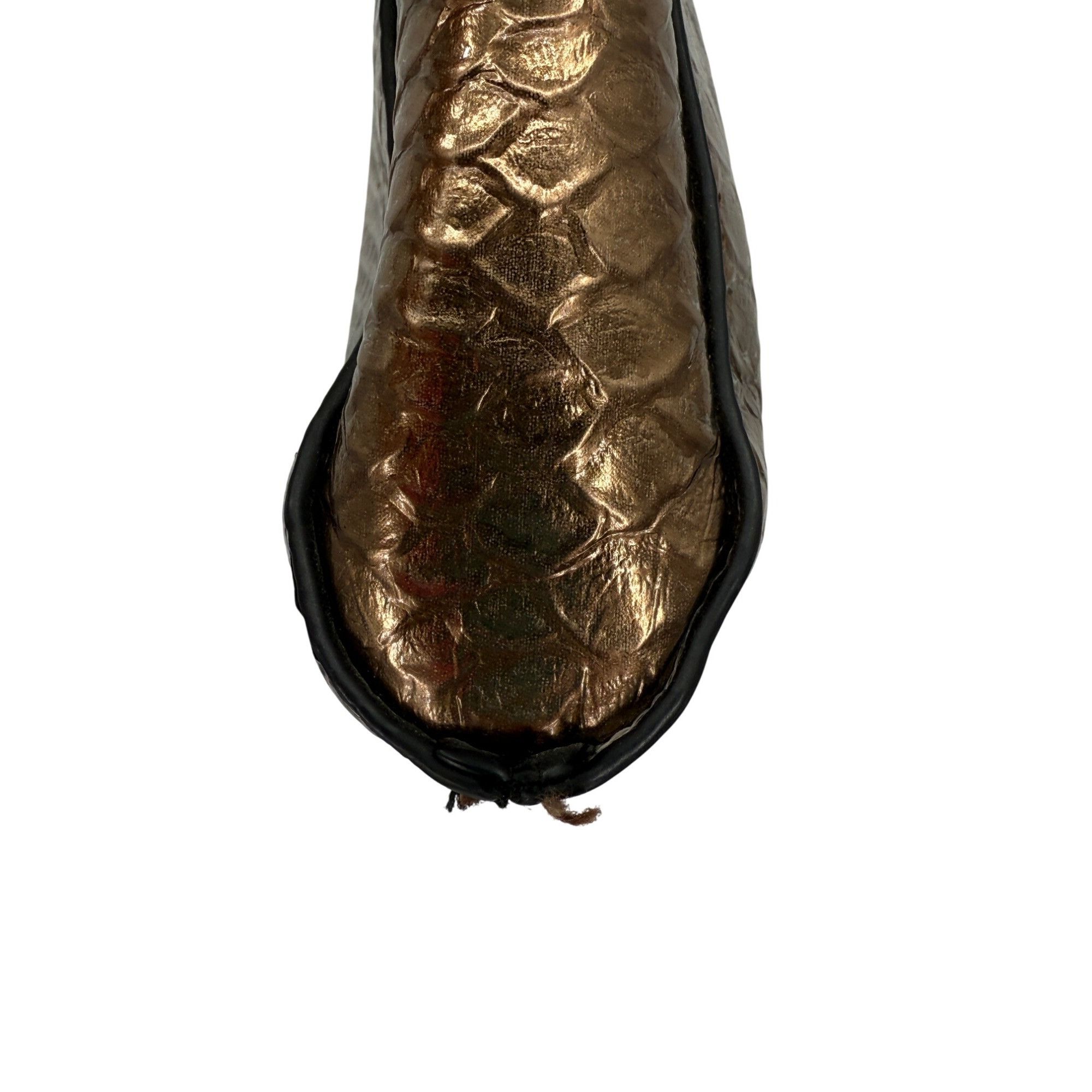 Liz Claiborne Metallic Bronze Snake-Embossed Faux Leather Crossbody Wristl Size ONE SIZE - 4 Thumbnail