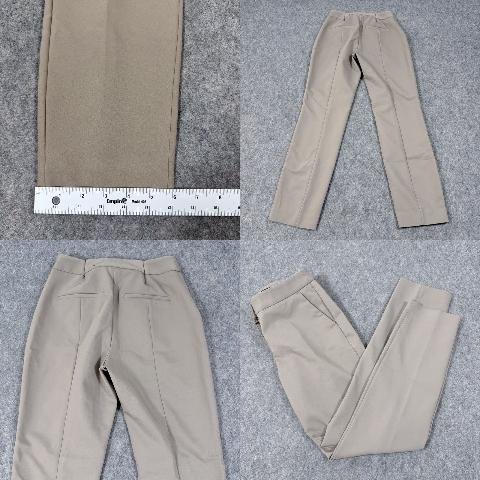 Express Express Columnist Mid Rise Pants Womens 0 Beige NWT Slim Bootcut Flat Front 26x27.5 Modern Dress Pants Size 25" / US 0 / IT 36 - 10 Thumbnail