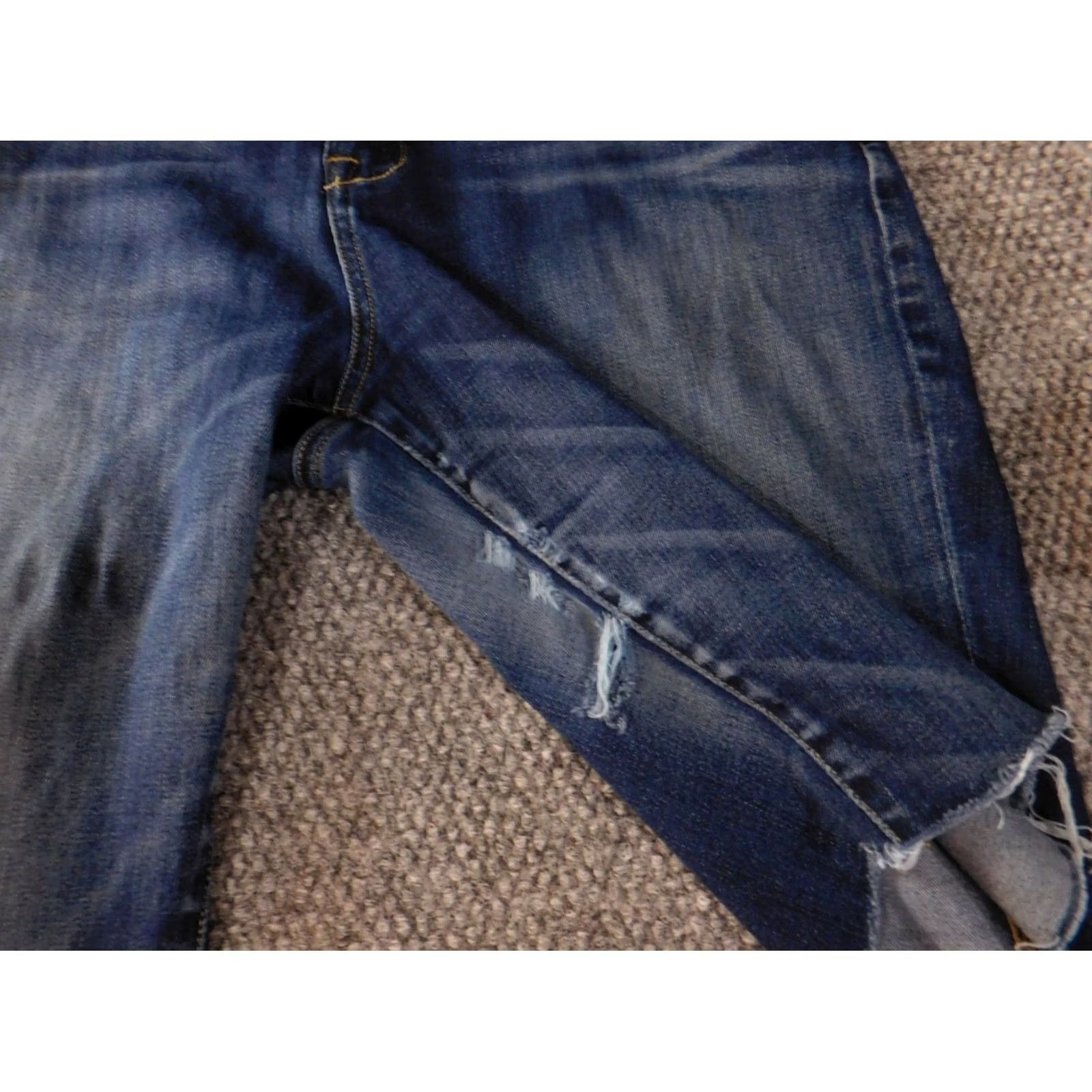 Gap lucky brand denim shorts women 14 blue cut-off distressed dark classic stretch Size 24" / US 00 / IT 34 - 2 Thumbnail
