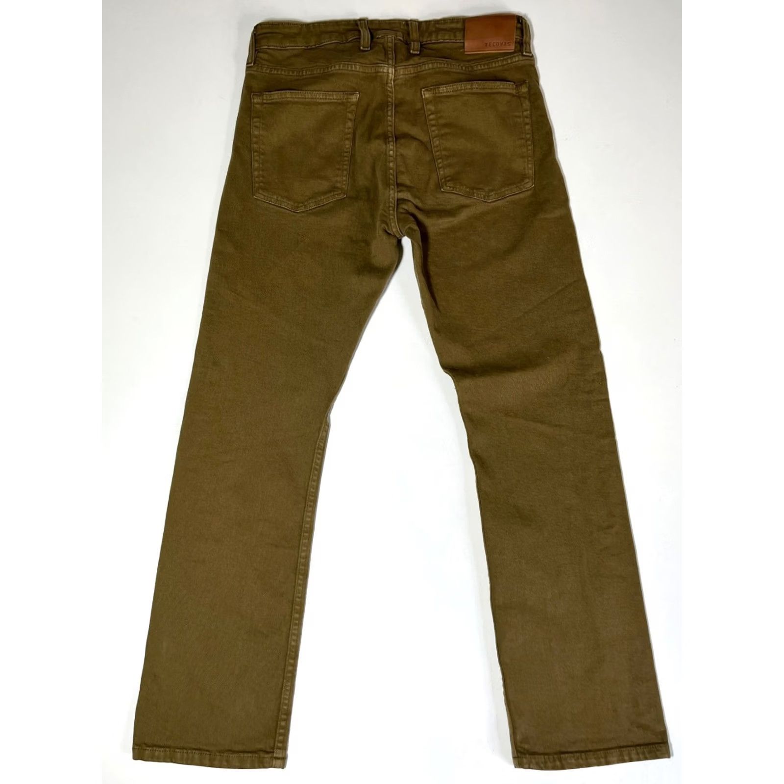 Tecovas Tecovas Men's Slim Straight Stretch Twill Jeans 33x30 Olive Cotton Blend 5-Pocket Denim Straight Rise Mid 98% Cotton, 2% Spandex Size US 33 - 4 Thumbnail
