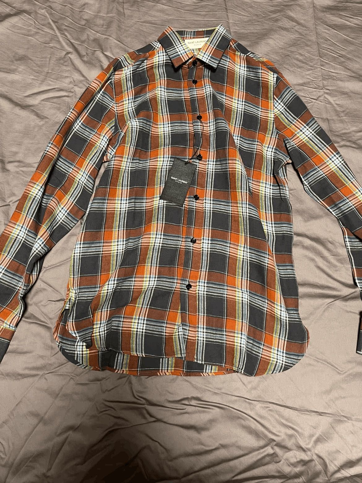 Saint Laurent Paris Sz 38 Saint Laurent Paris 16SS Runway Plaid Shirt Size US M / EU 48-50 / 2 - 1 Thumbnail
