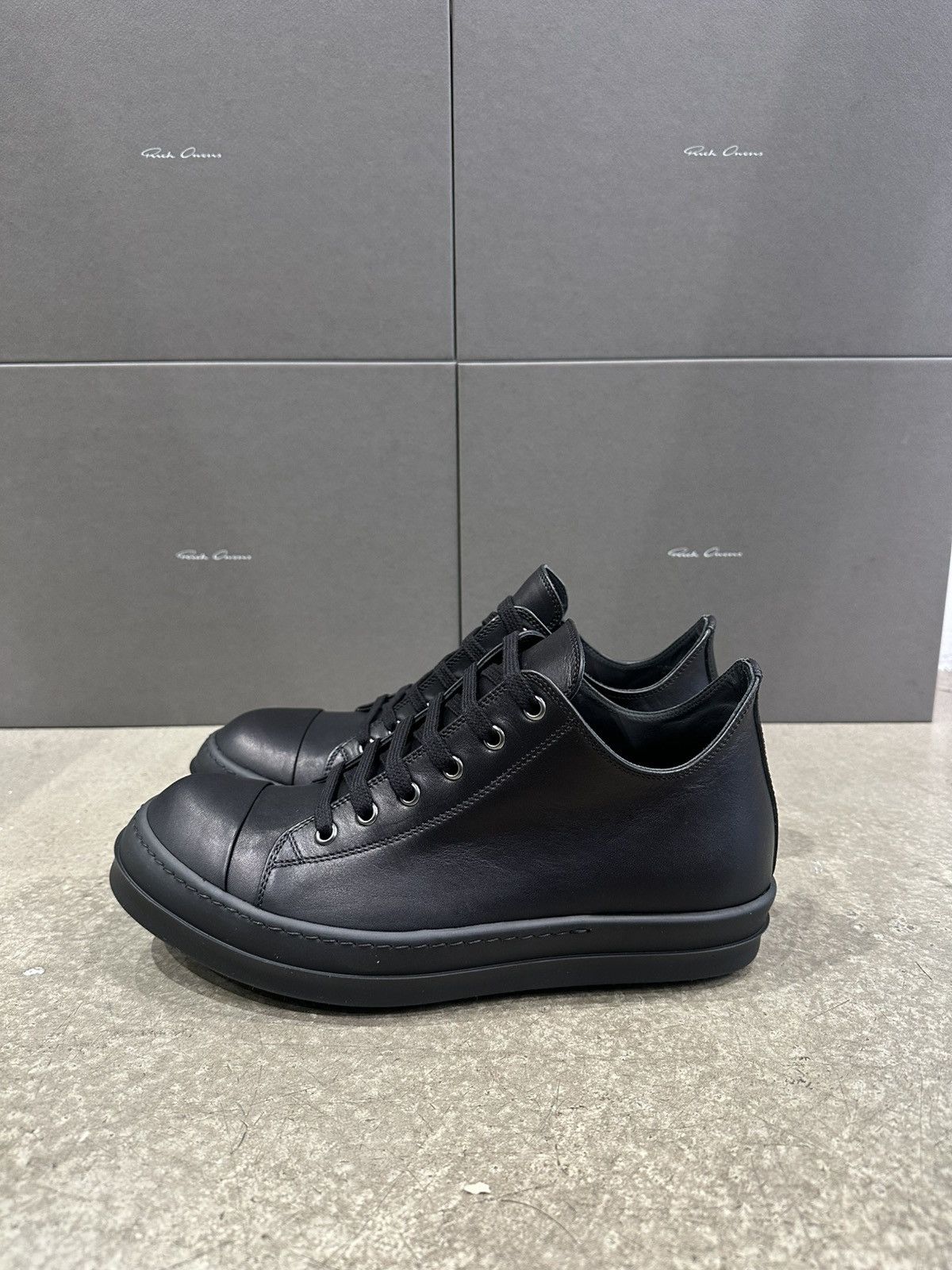 RICK OWENS - Low Sneaks Black Black