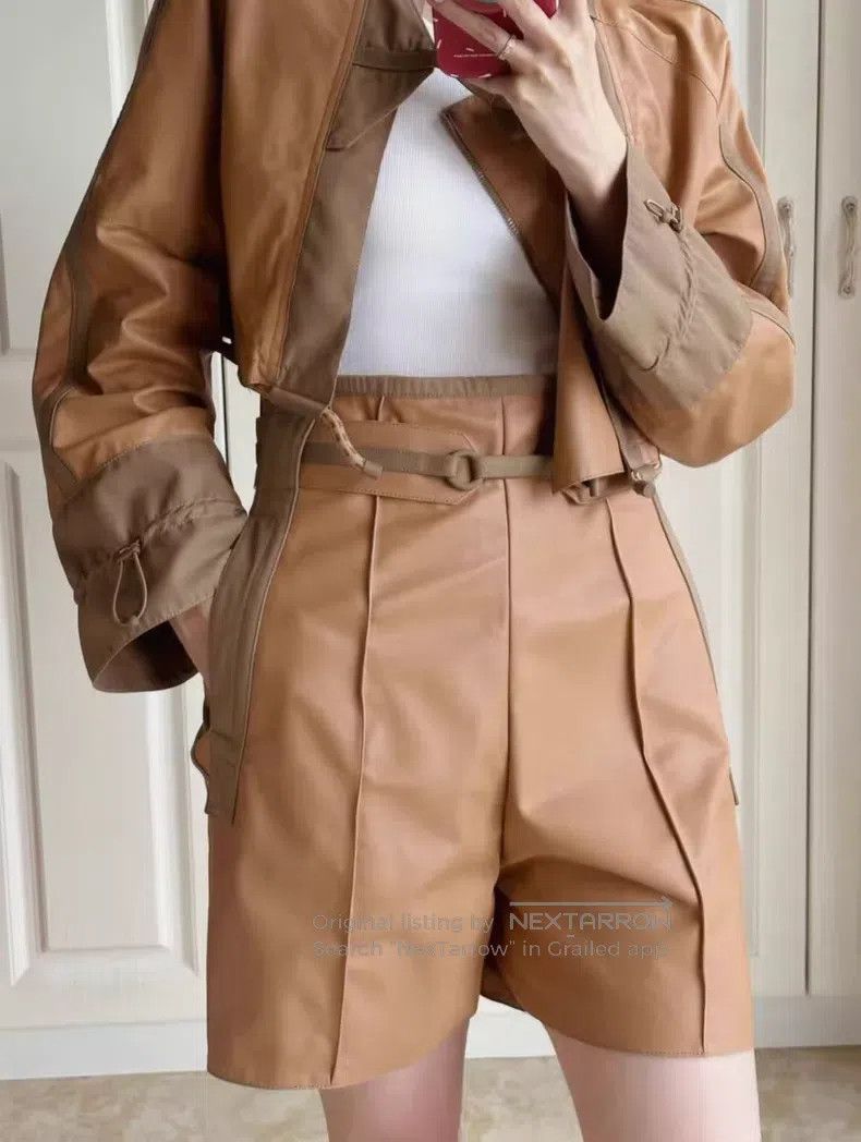 Hermes Hermes Fashion Color Blocked Sheepskin Short Pants Size 42" / US 20 - 8 Thumbnail