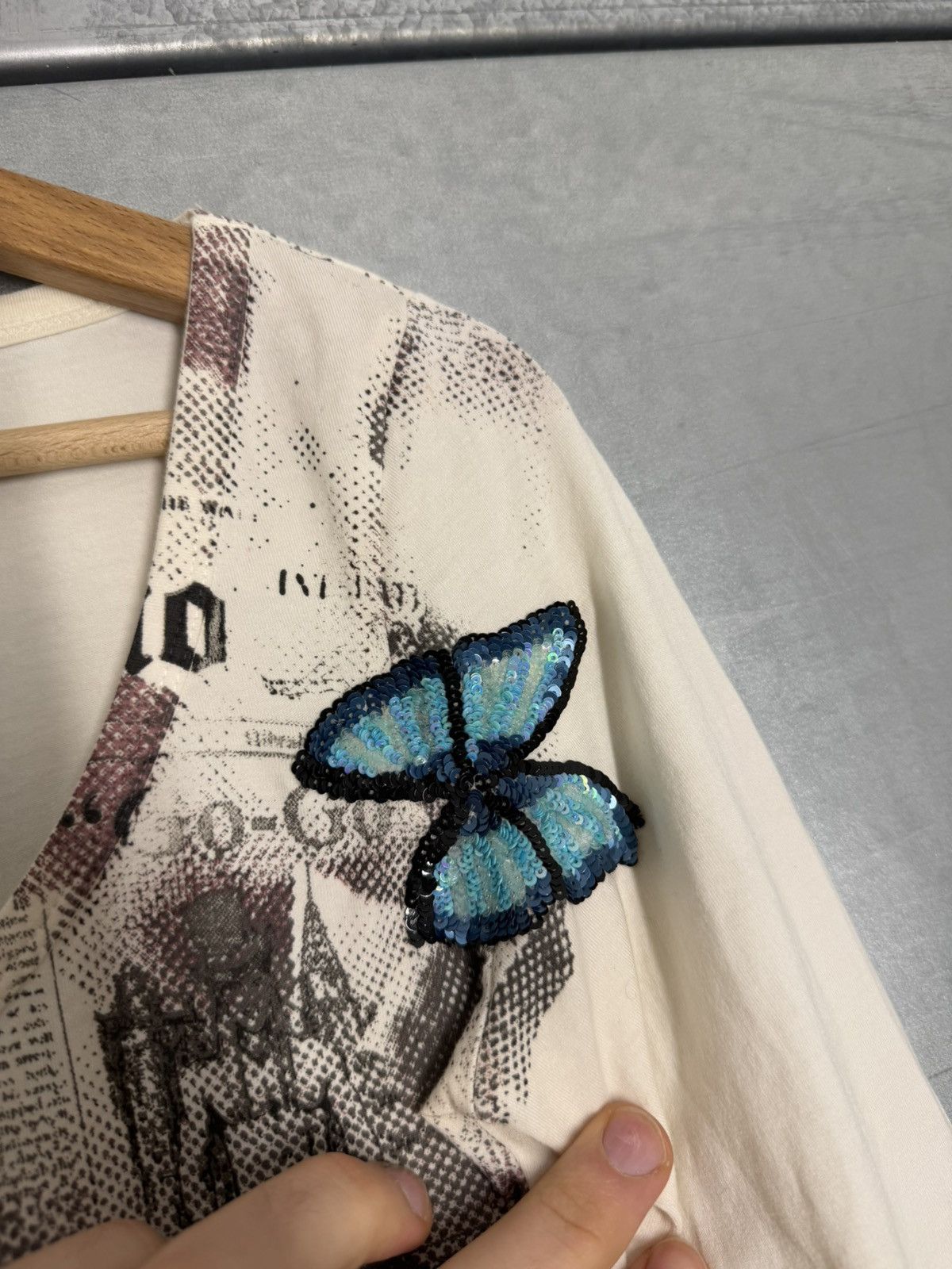 John Galliano Vintage John Galliano Gazette Rhinestones Butterfly’s Tee Size XS / US 0-2 / IT 36-38 - 8 Thumbnail