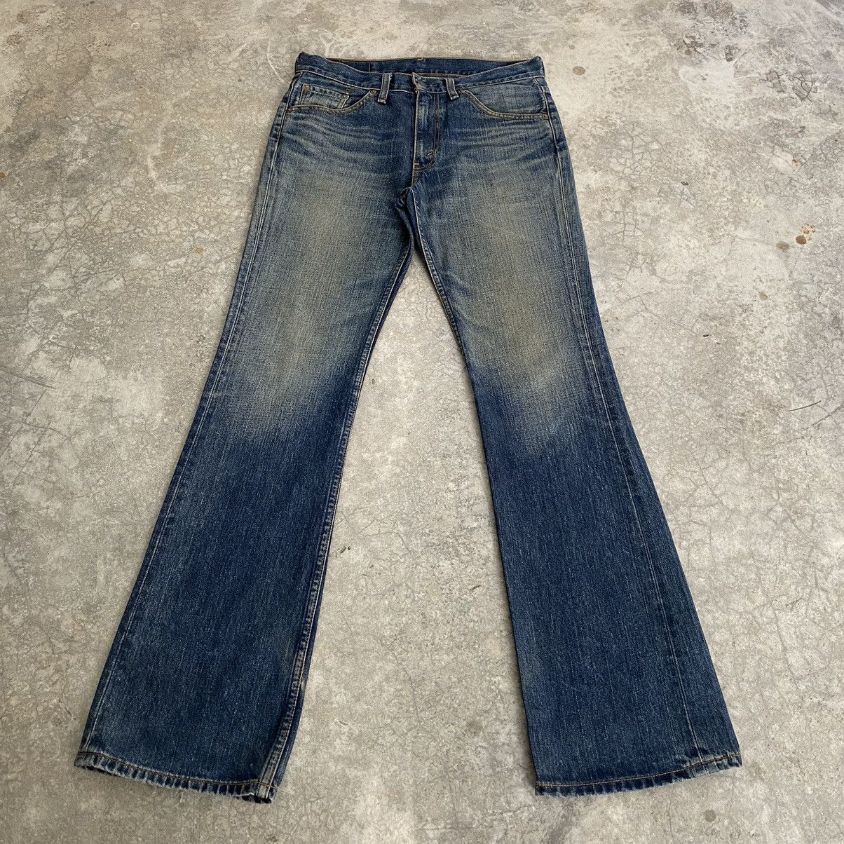 Vintage Levis 517 Faded Muddy Blue Bootcut Flared Jeans